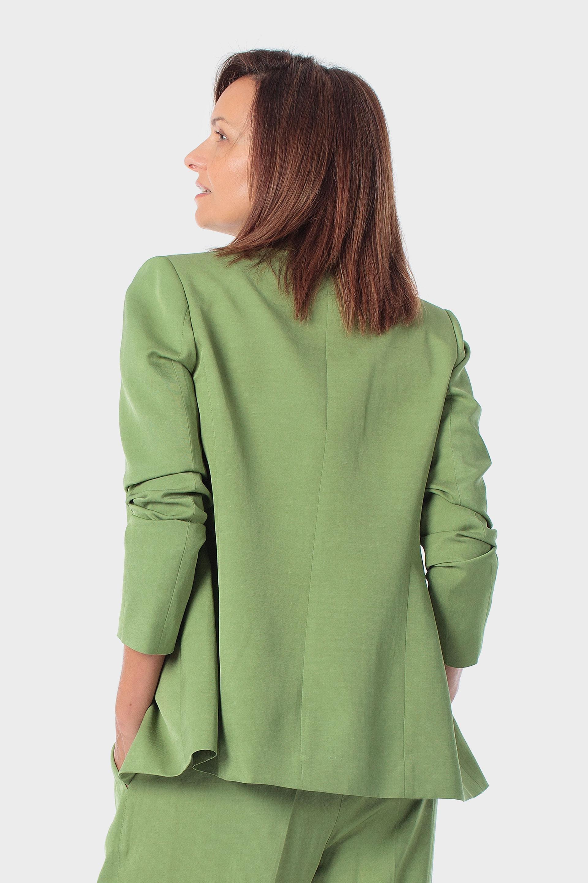 Linen Blend Tailored Blazer, Green Forest, large image number 2