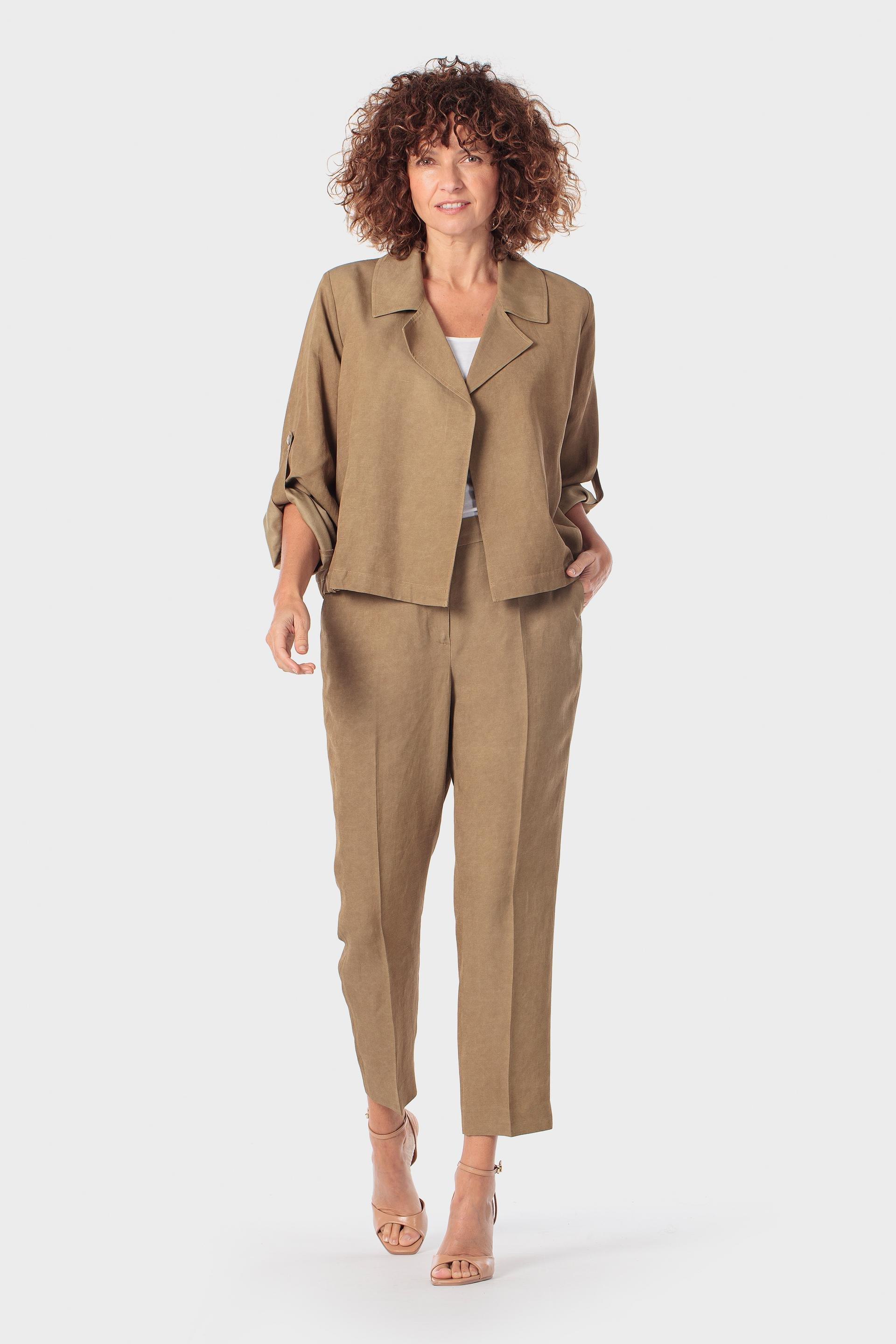 Brown Lapels Collar Jacket, Brown, medium