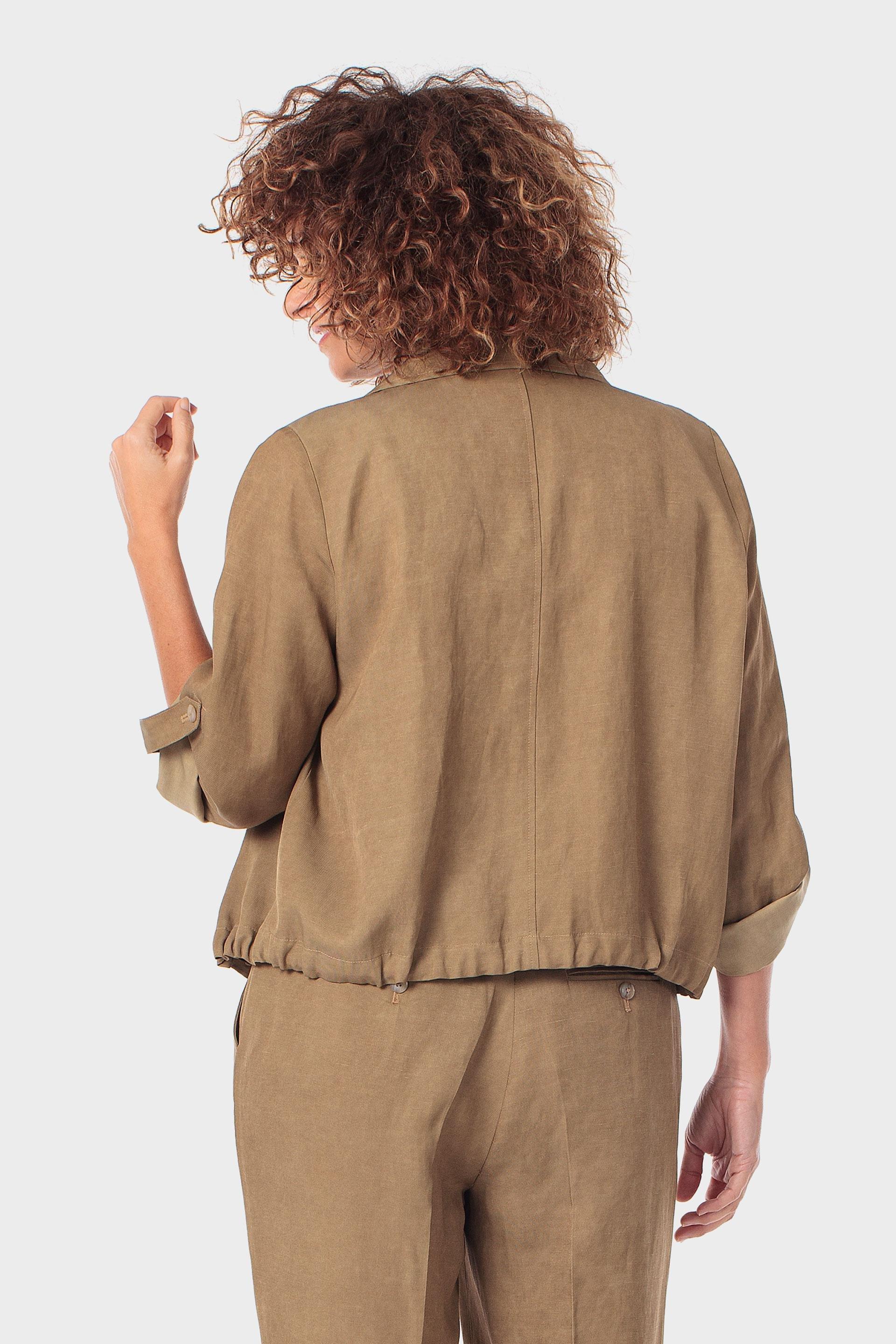 Brown Lapels Collar Jacket, Brown, medium