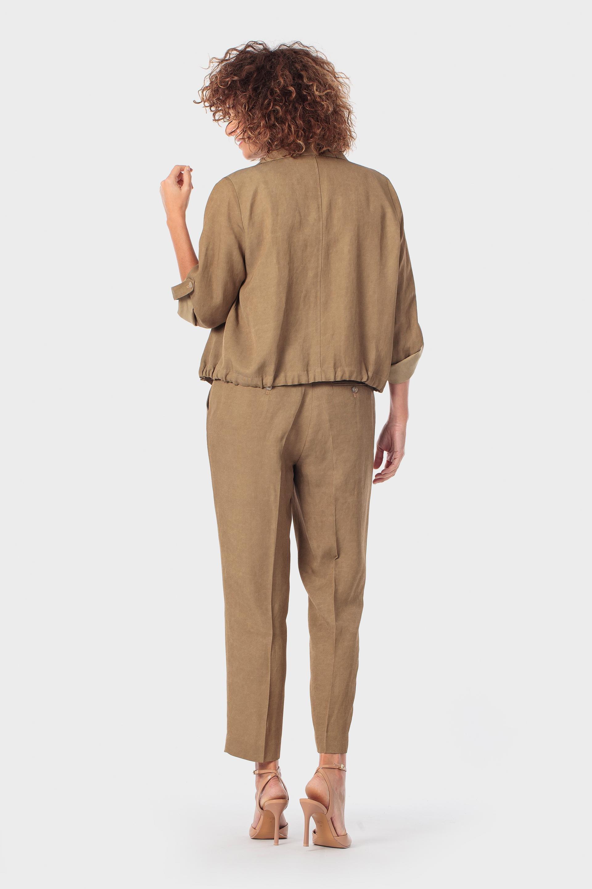 Brown Lapels Collar Jacket, Brown, large image number 3