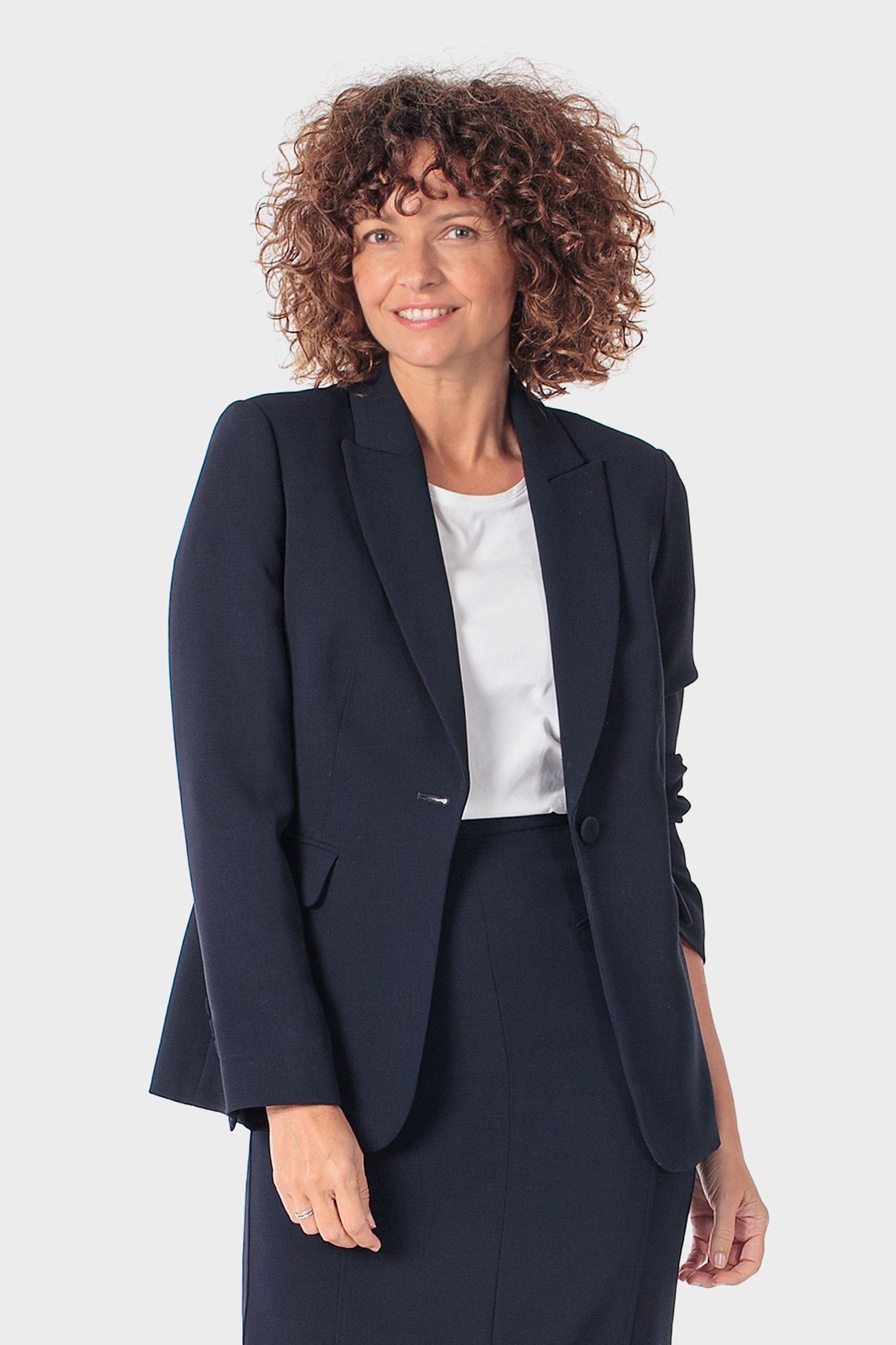 سترة بليزر كريب كحلي, Blue Navy, medium