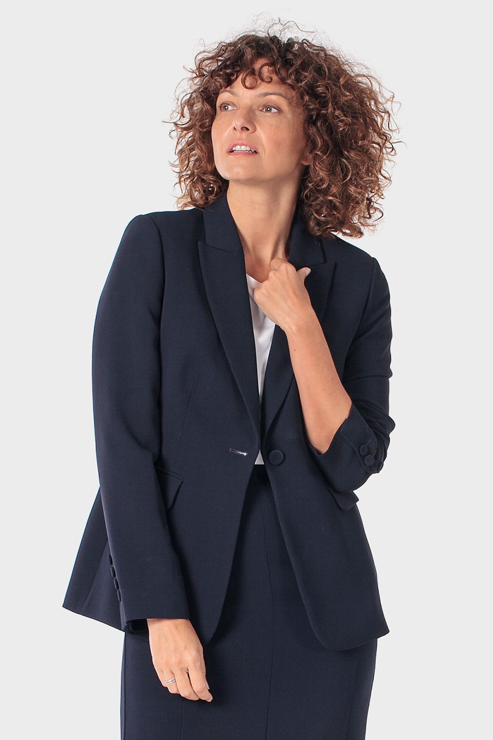 سترة بليزر كريب كحلي, Blue Navy, medium