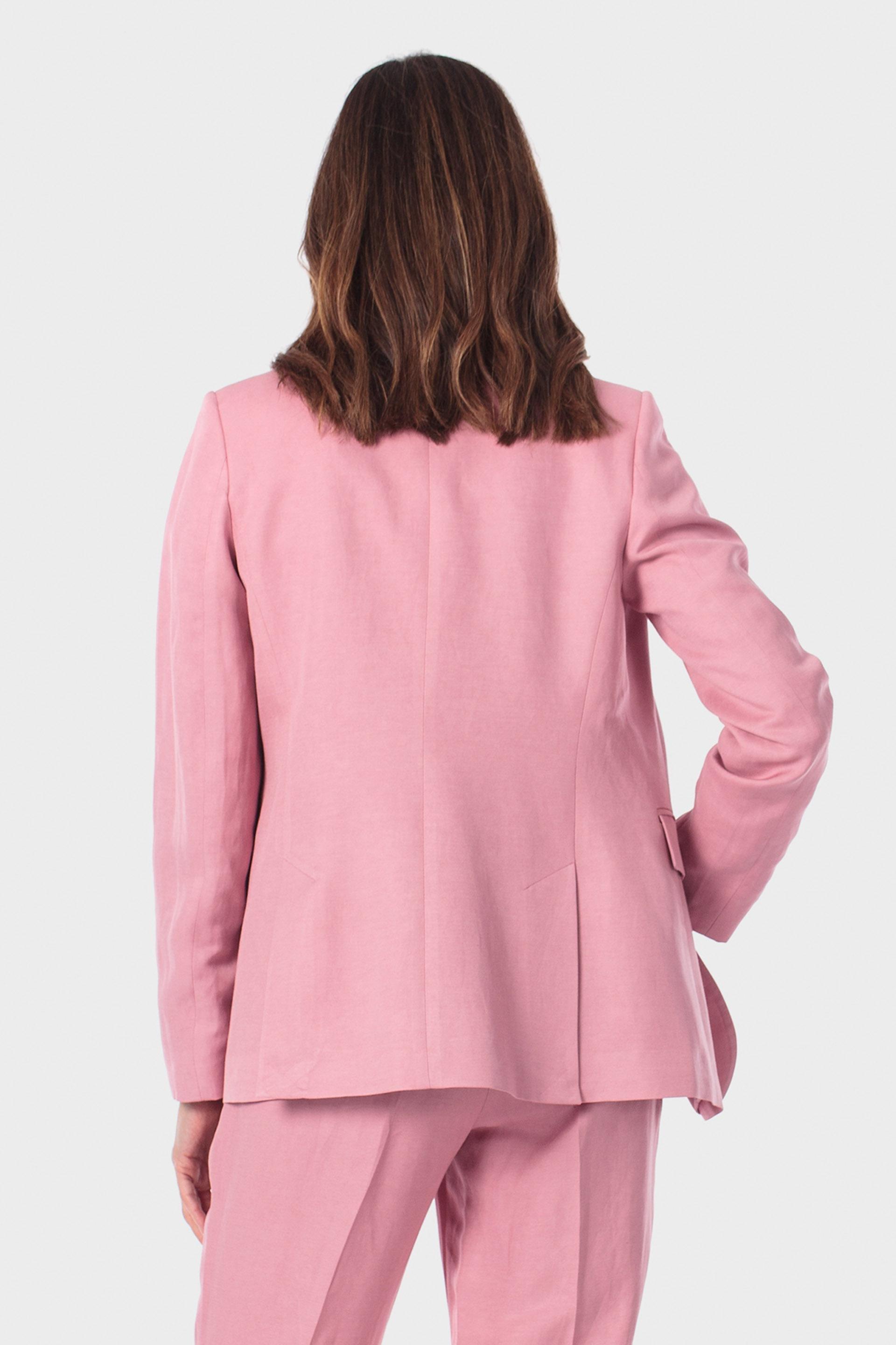 Linen Blend Tailored Blazer, Pink Petal, medium