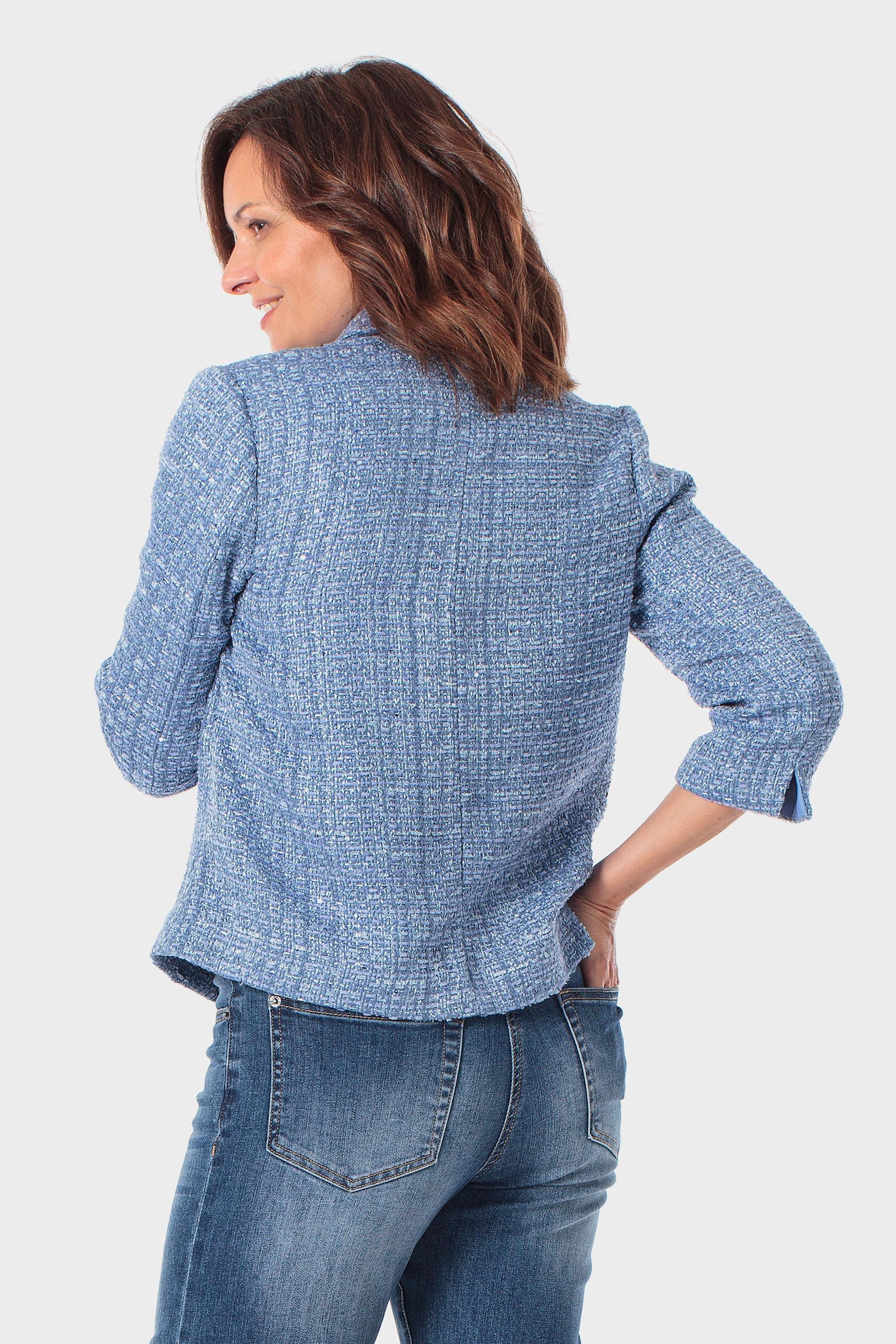 Textured Jacket with Sequin Detail, Blue Porcelain, large image number 2