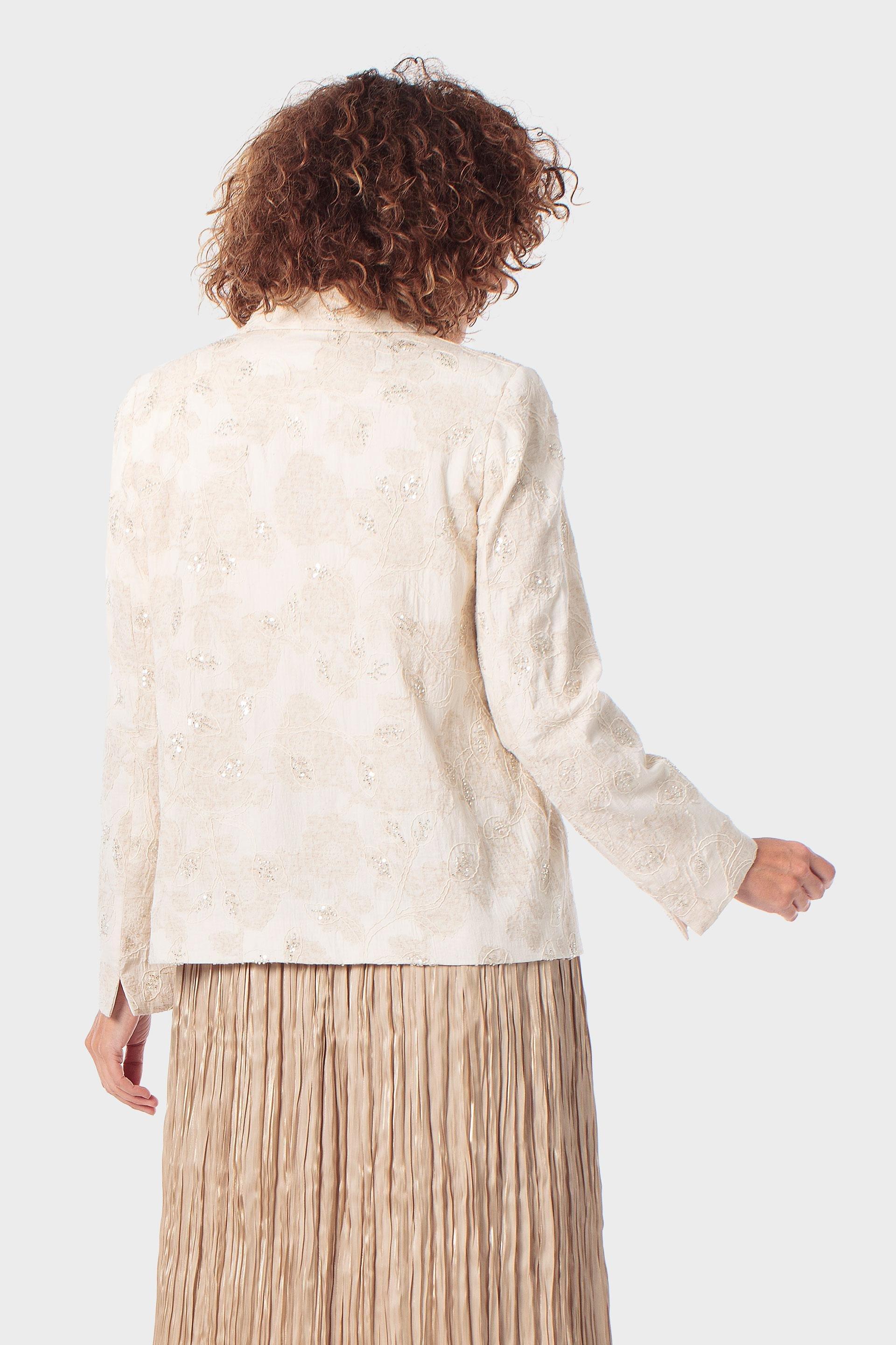 Beige Fantasy Buttoned Blazer, 3701_126, large image number 2