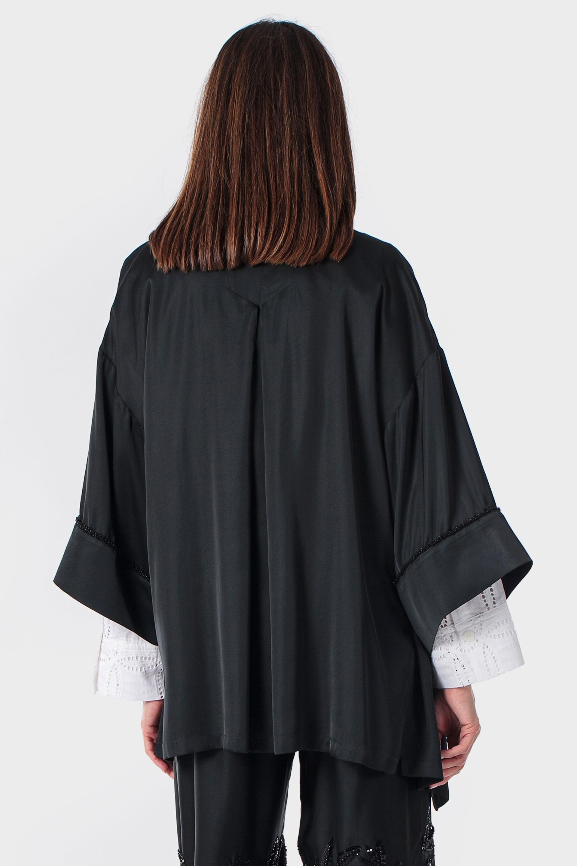 Black Printed Kimono, 3701_120, large image number 2