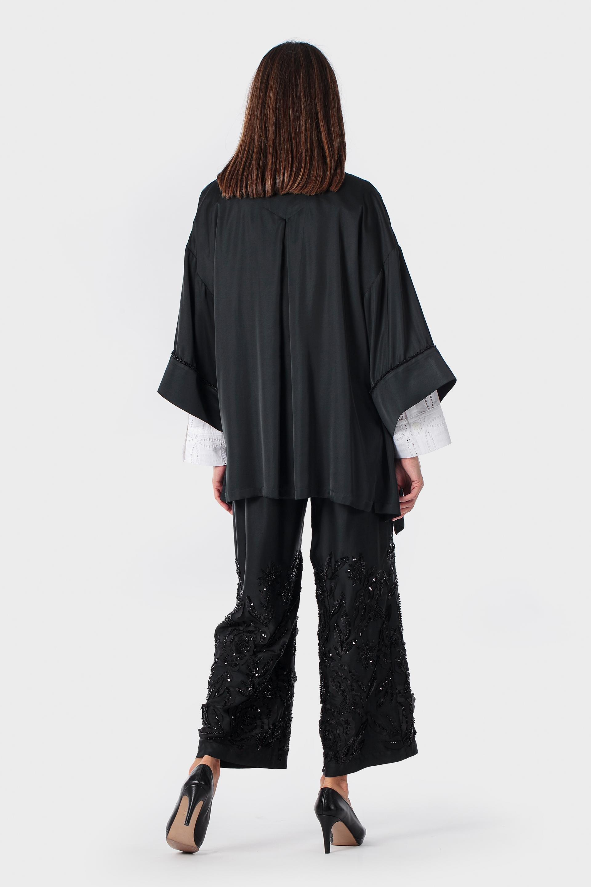 Black Printed Kimono, 3701_120, large image number 3