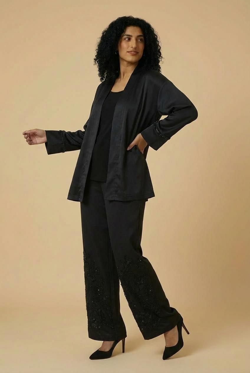 Black Printed Kimono, 3701_120, large image number 3