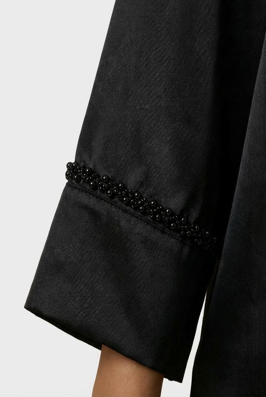 Emebellished Kimono Black, Black, large image number 4