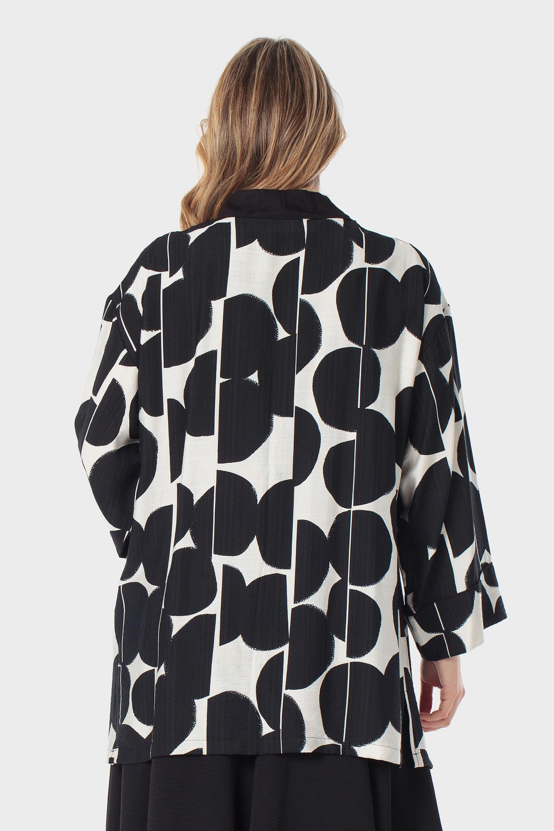Black Printed Kimono, Black, large image number 2