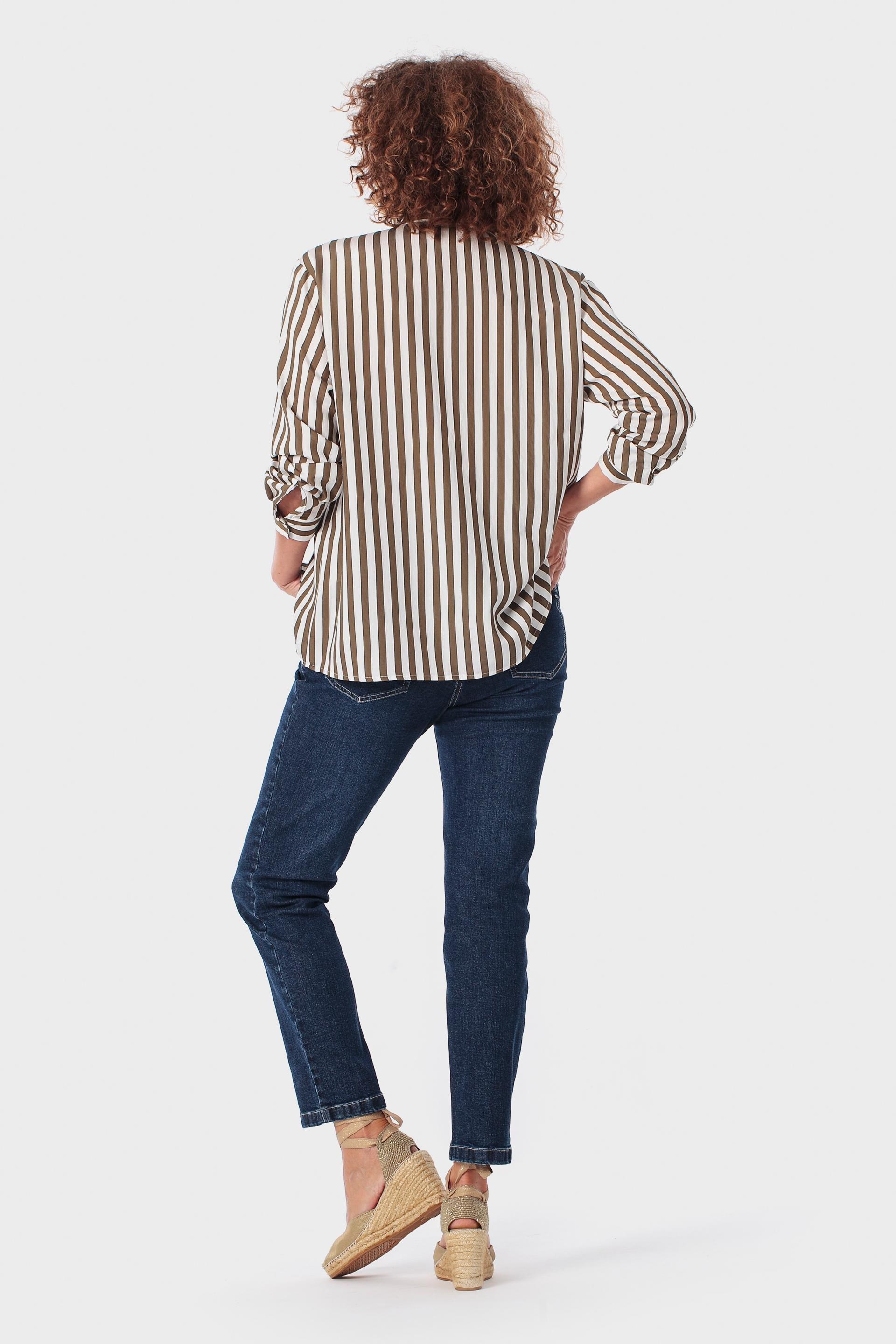 Brown Striped Shirt, Green Khaki, large image number 3