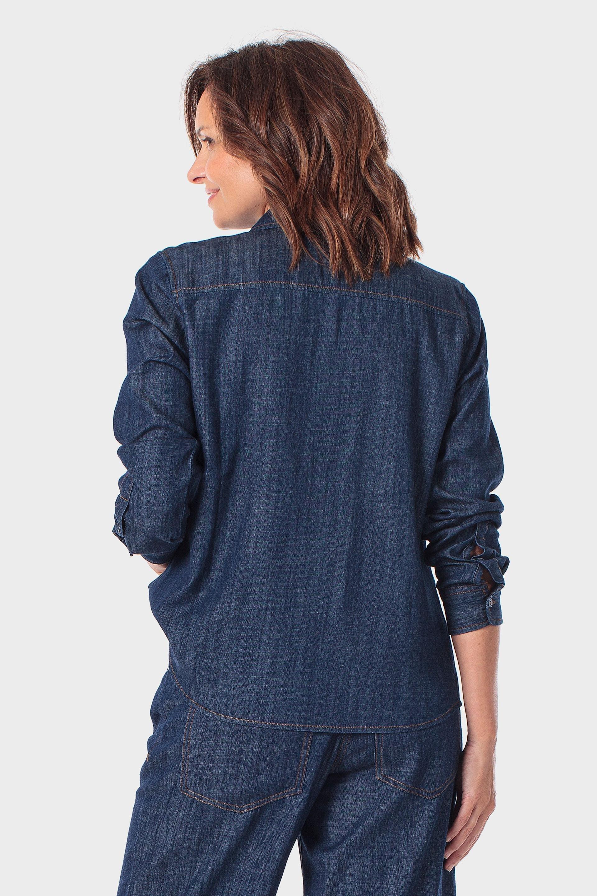 Denim Button-Through Shirt, 3701_106, medium