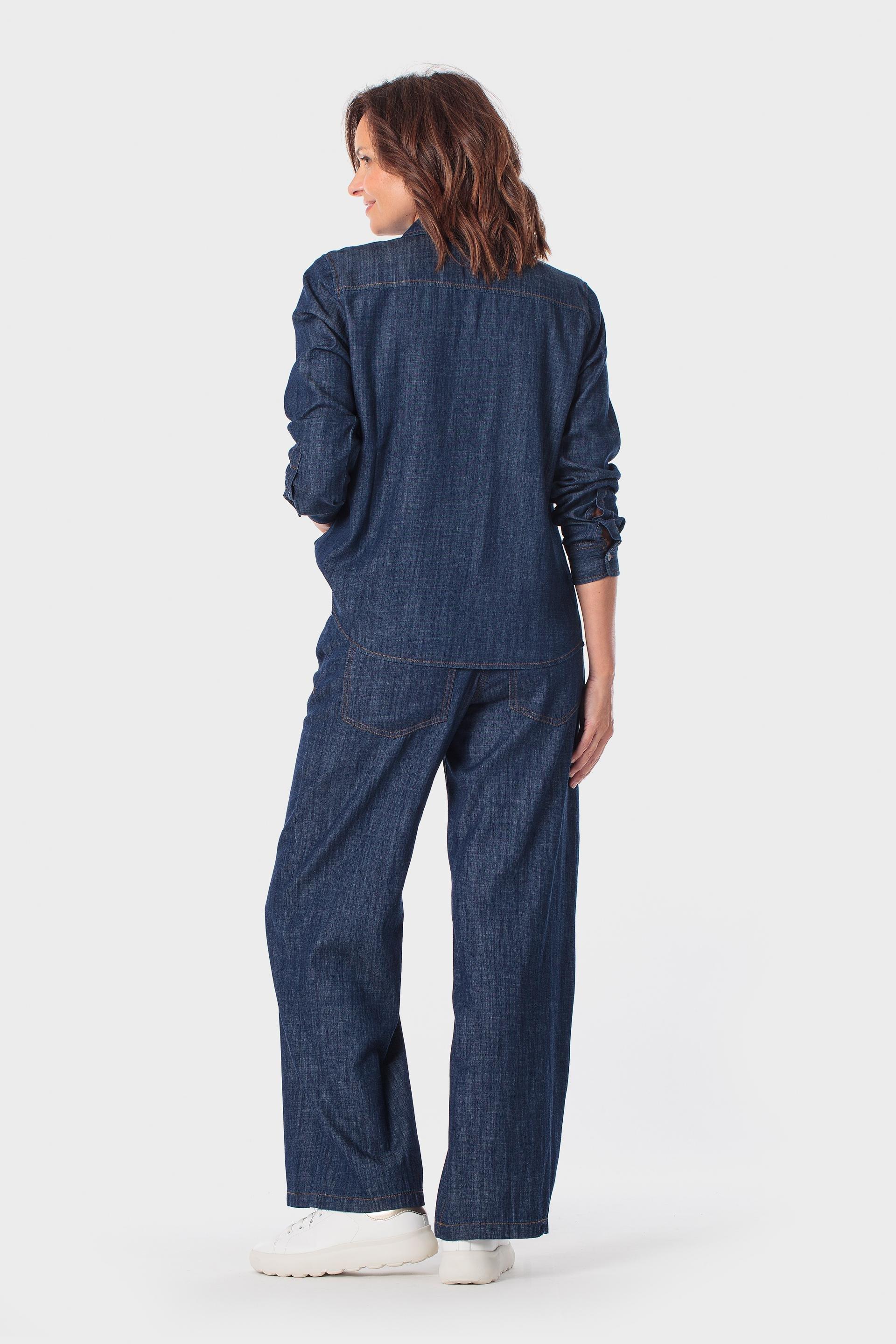 Denim Button-Through Shirt, 3701_106, large image number 3