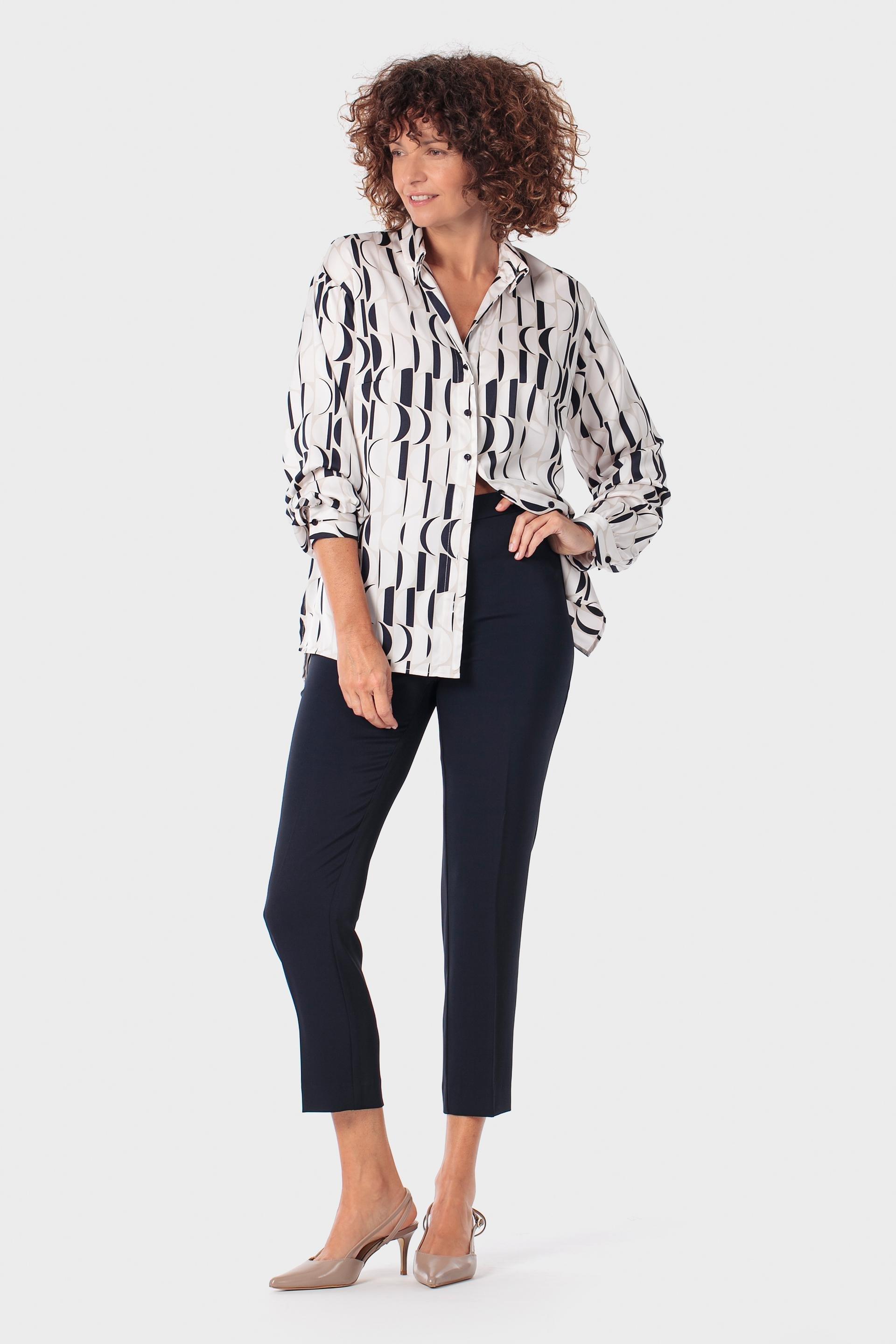 White Geometric Printed Shirt, 3701_232, medium