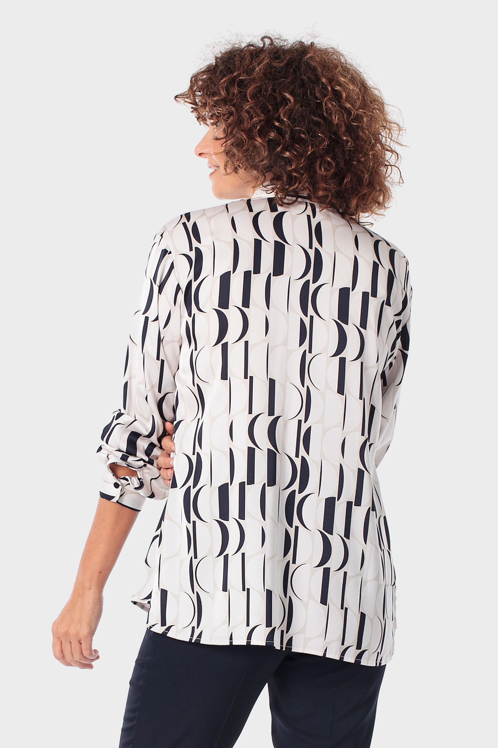 White Geometric Printed Shirt, 3701_232, large image number 3