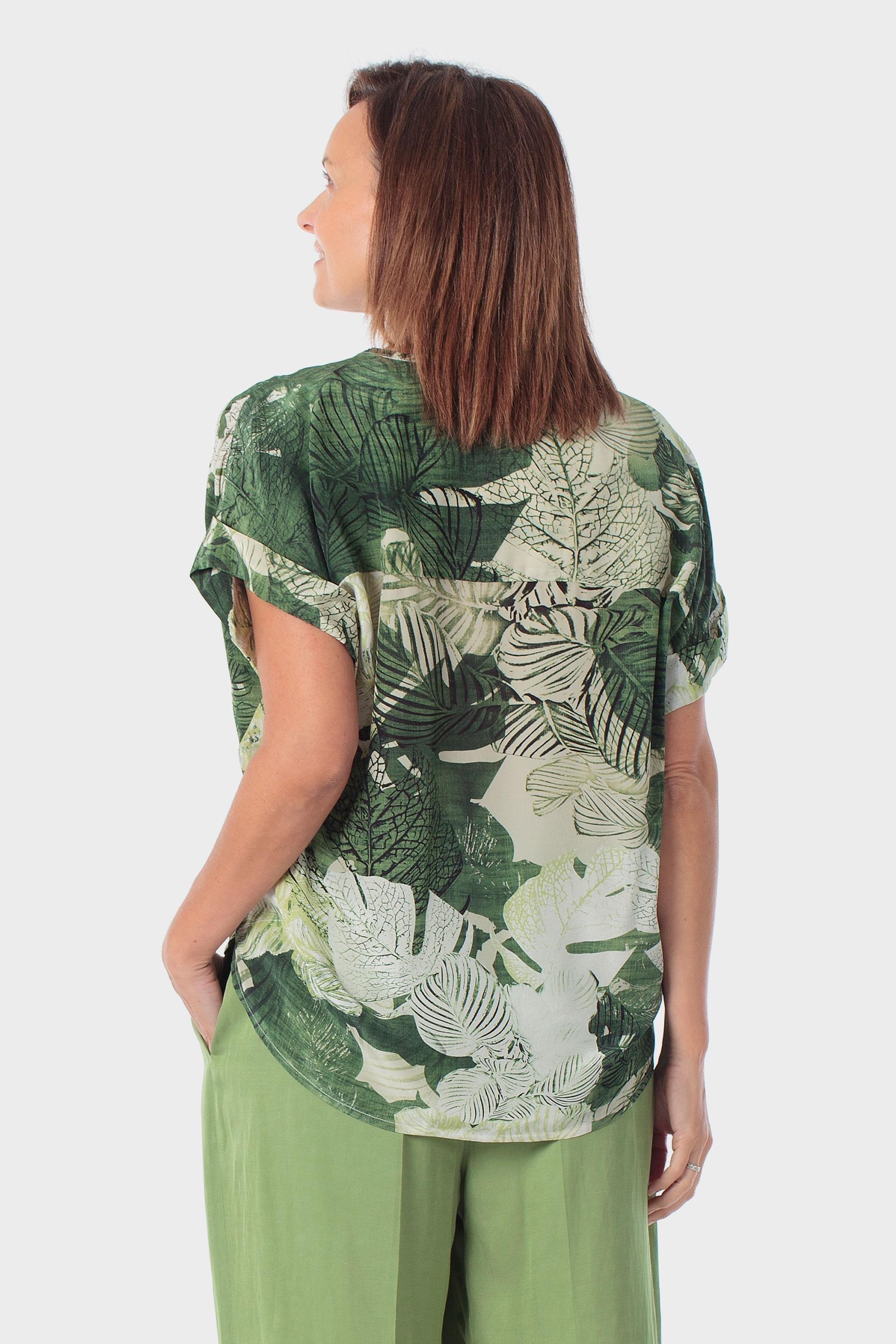 Green Leaf Printed Shirt, Green Forest, large image number 2