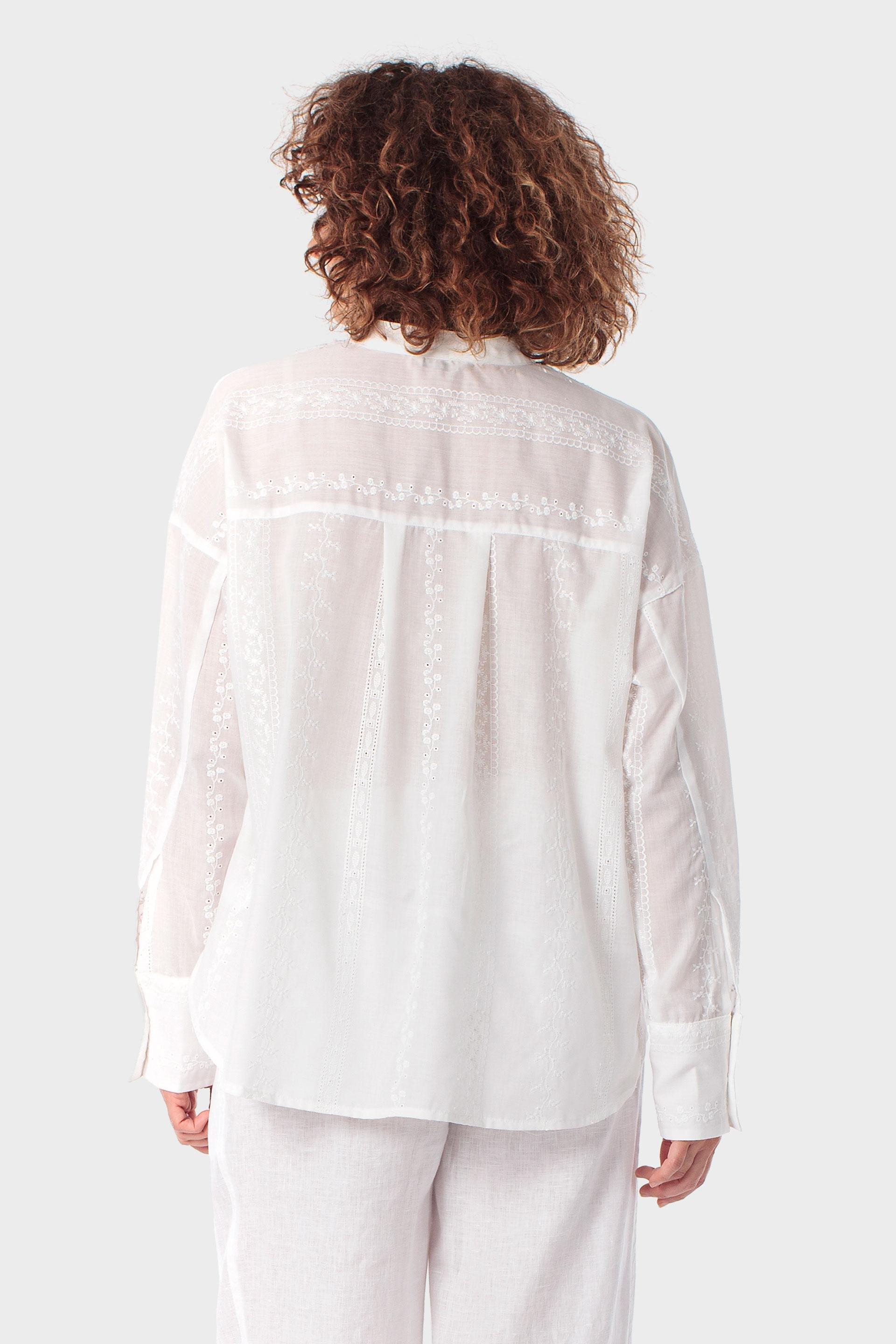 White Embroidered Shirt, White, large image number 3