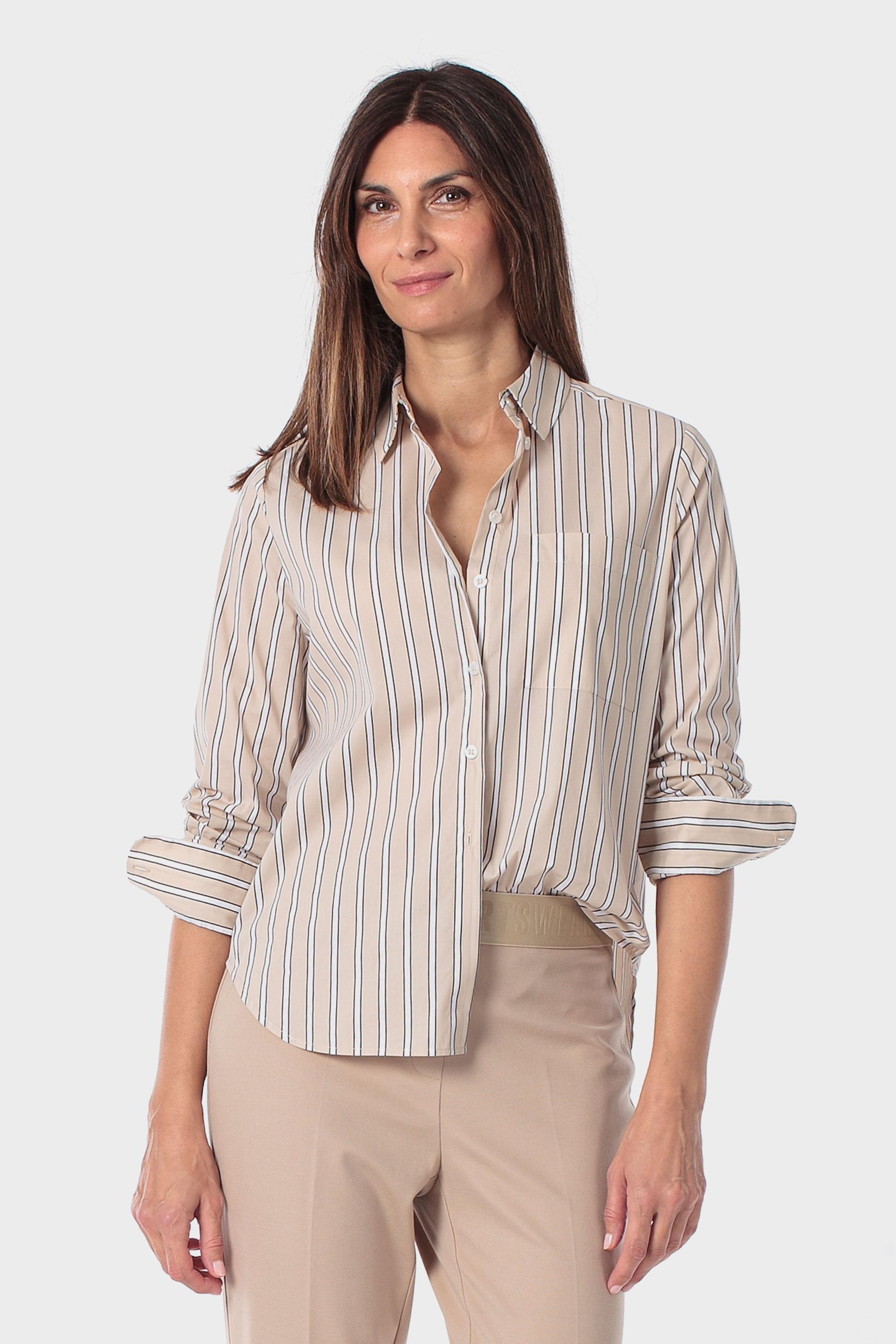 Beige Striped Shirt, 3701_126, large image number 0