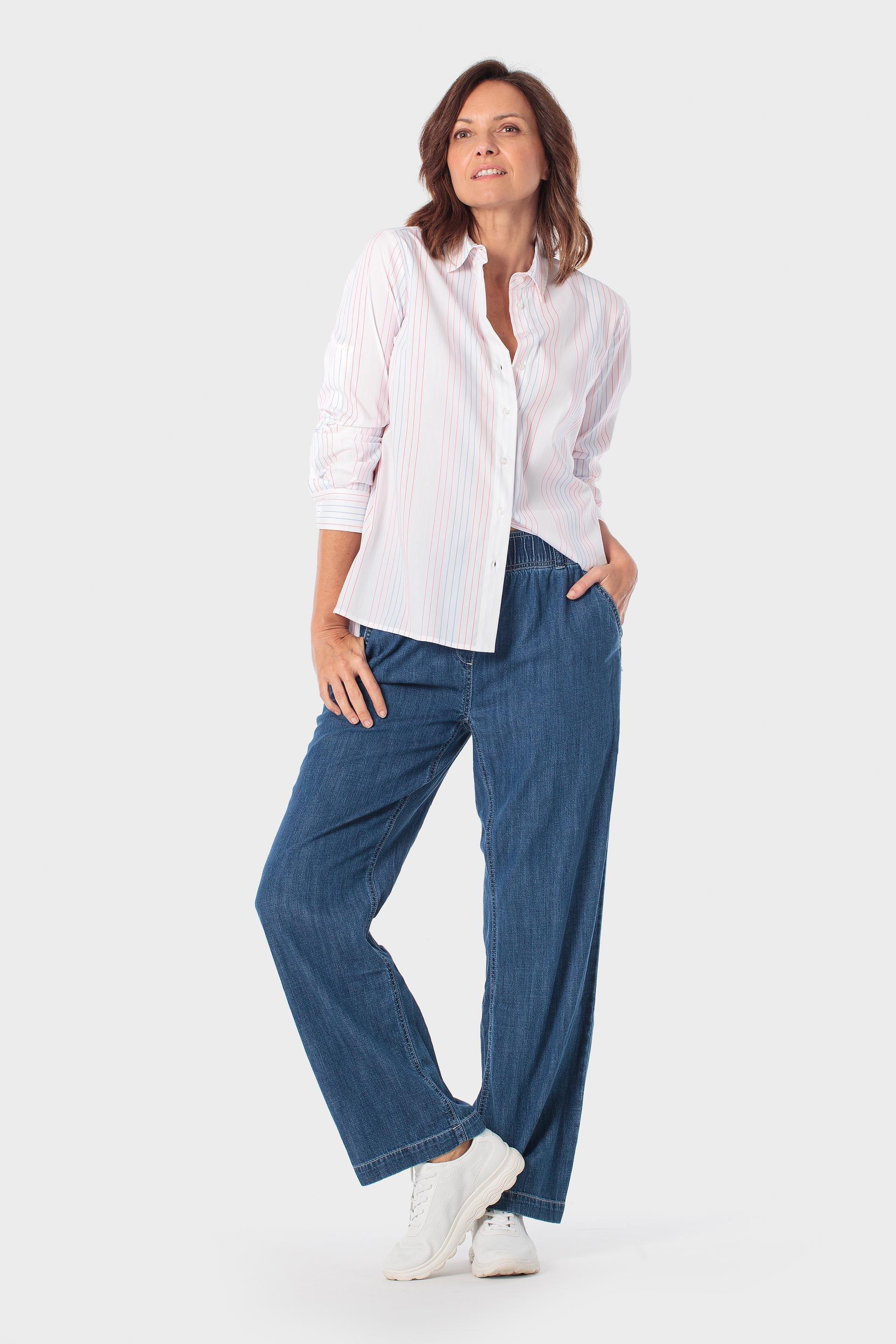 Striped Cotton Shirt with Button Cuffs, 3701_323, medium