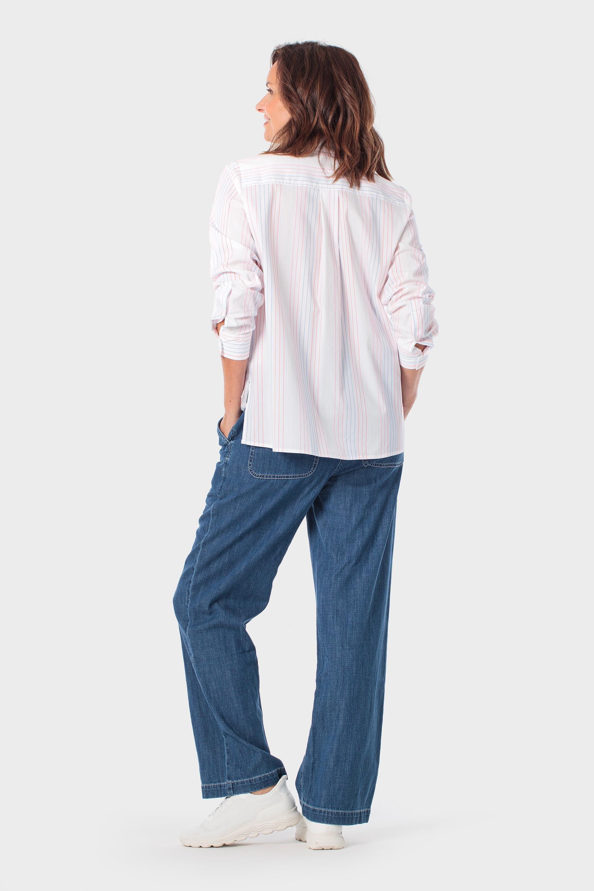 Striped Cotton Shirt with Button Cuffs, Pink Sorbet, large image number 3