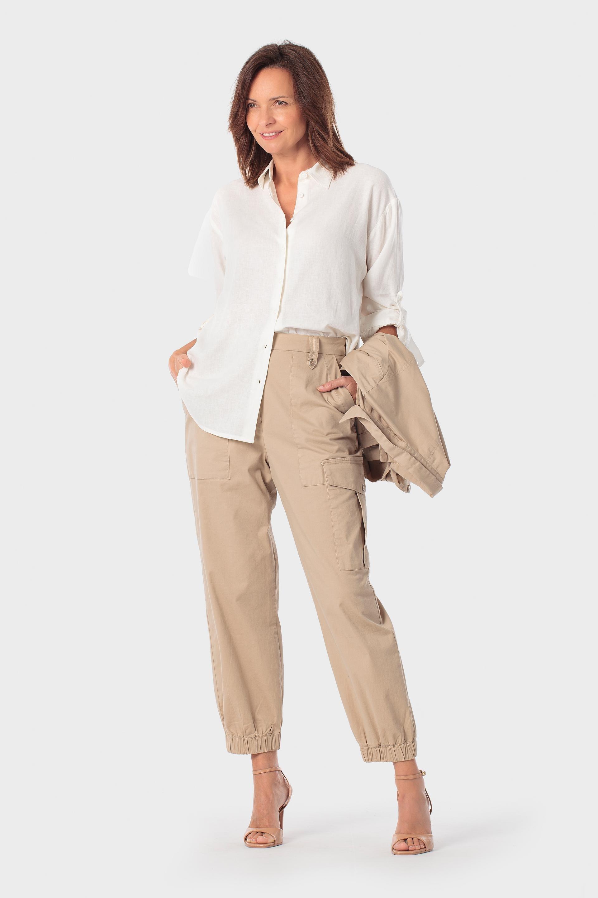 White Linen Shirt, White, large image number 1