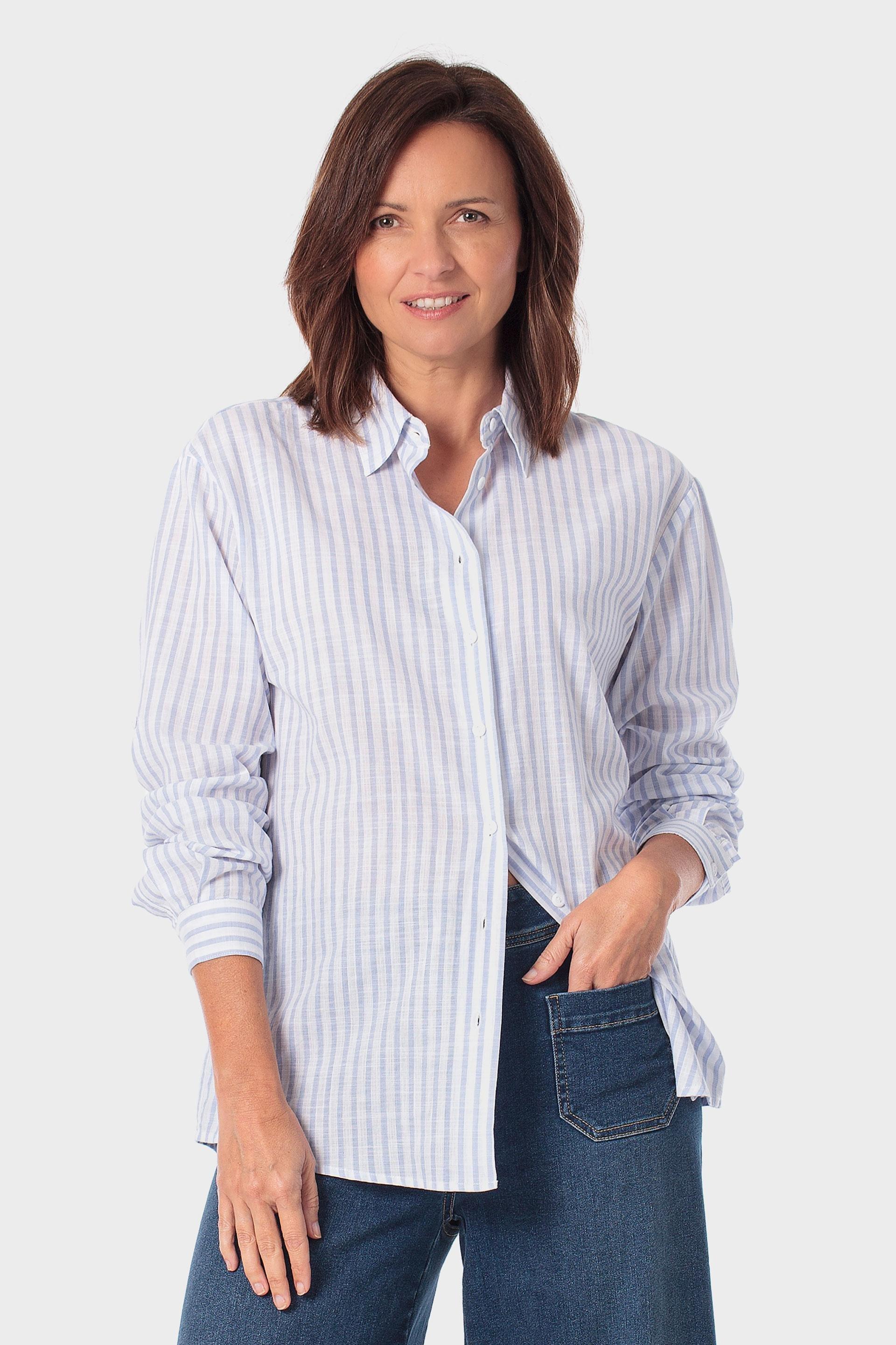 Blue Striped Shirt, Blue Porcelain, large image number 0