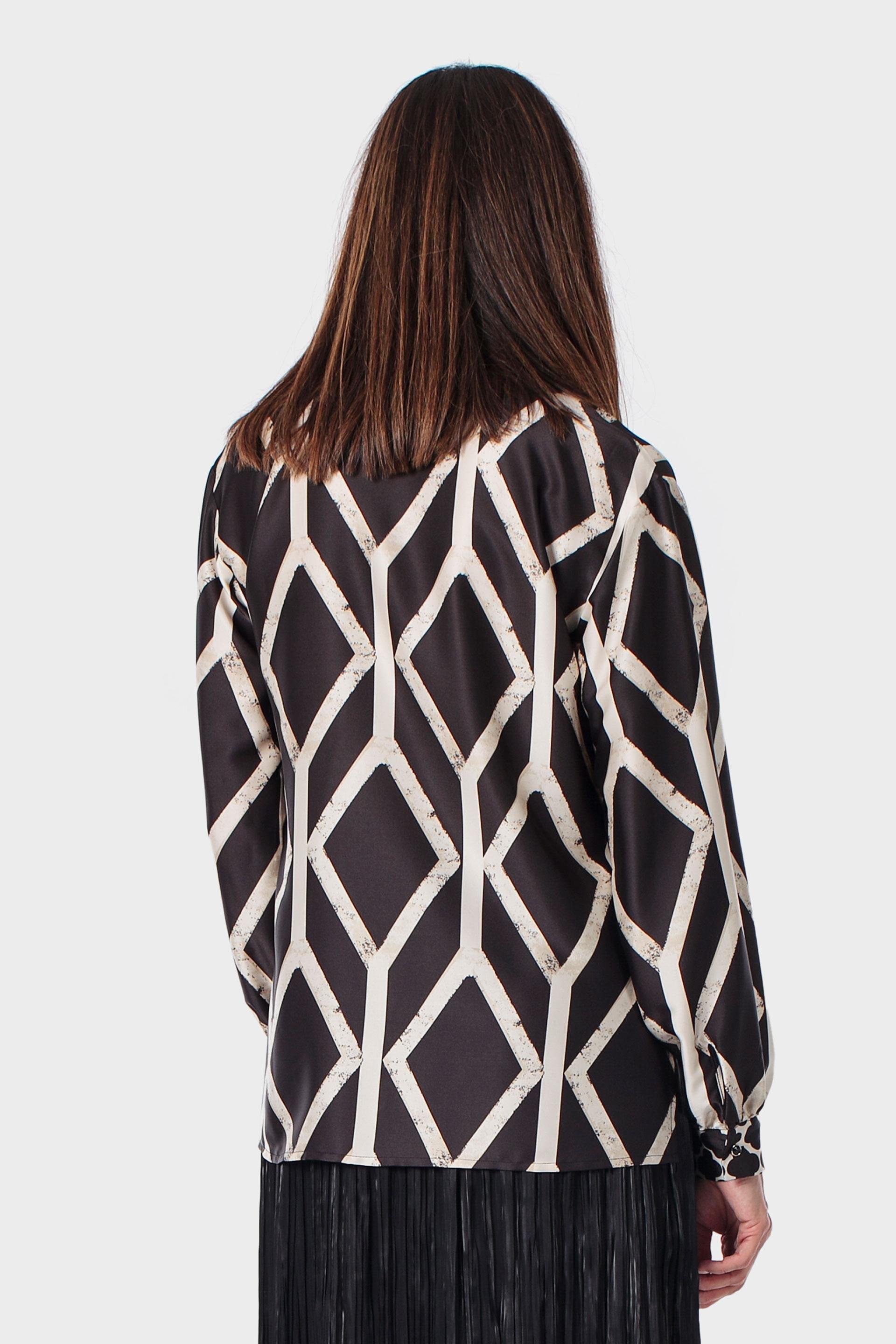 Black Geometric Printed Shirt, 3701_120, large image number 2