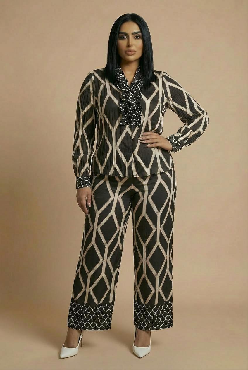 Black Printed Shirt, Black, large image number 0