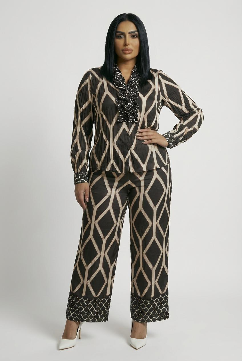 Black Printed Shirt, Black, medium