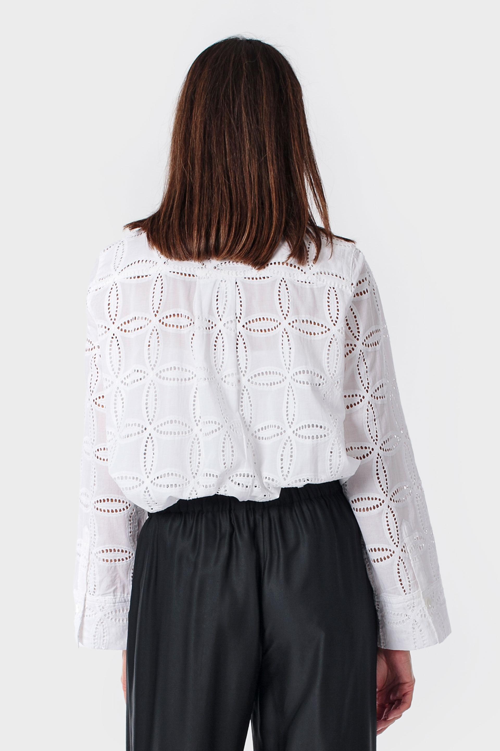 White Openwork Shirt, White, large image number 2