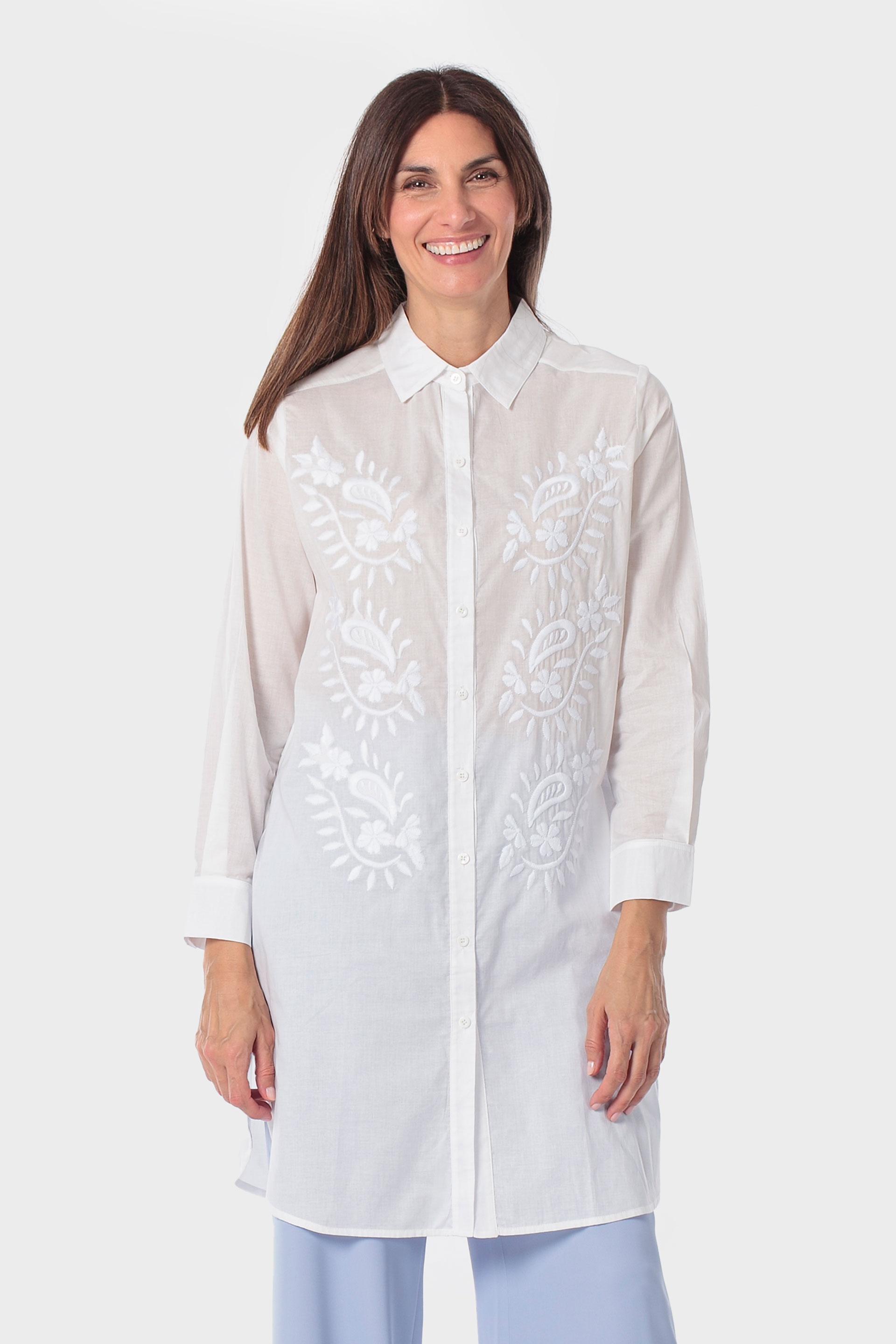 White Long Shirt, White, large image number 0