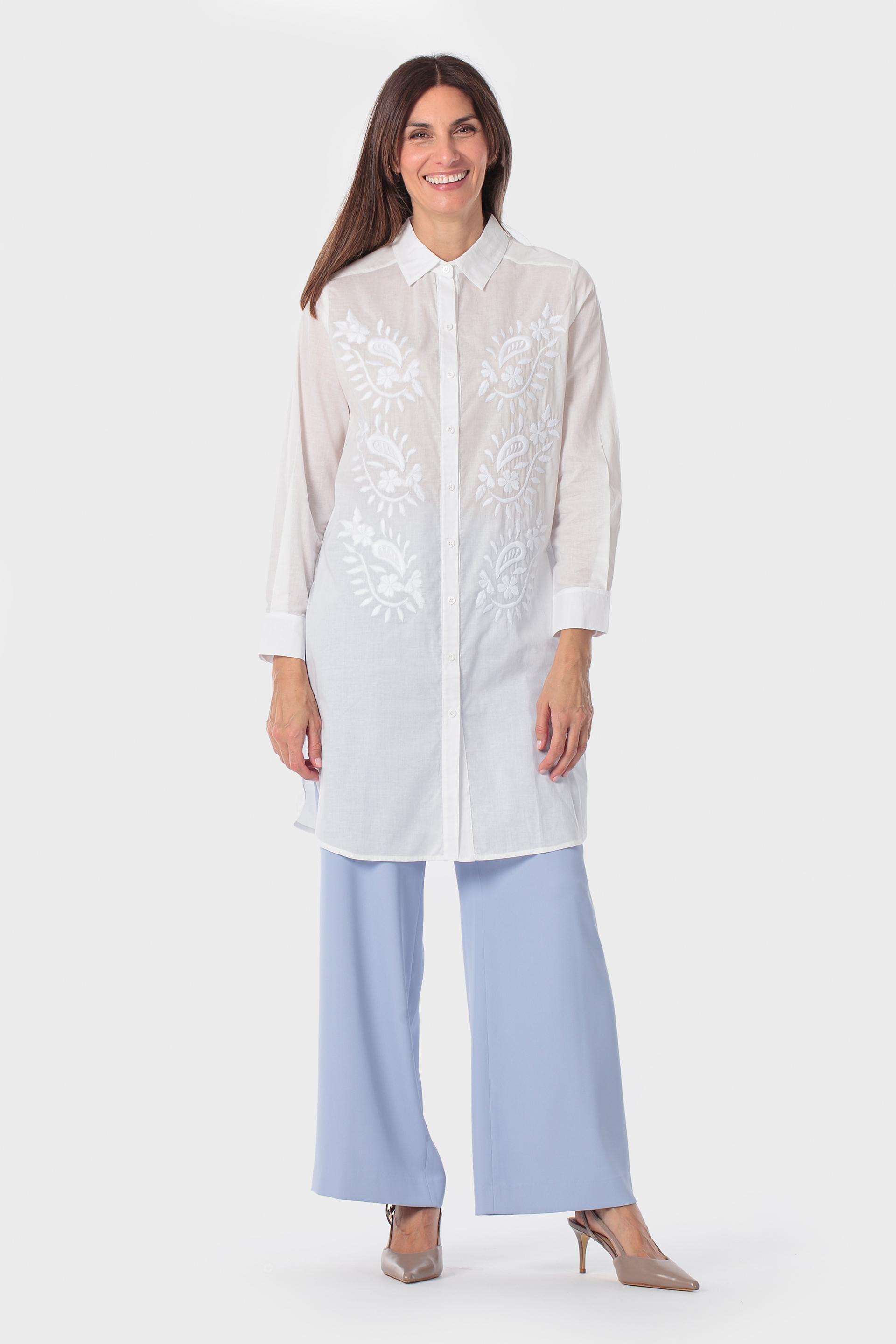 White Long Shirt, 3701_102, large image number 1