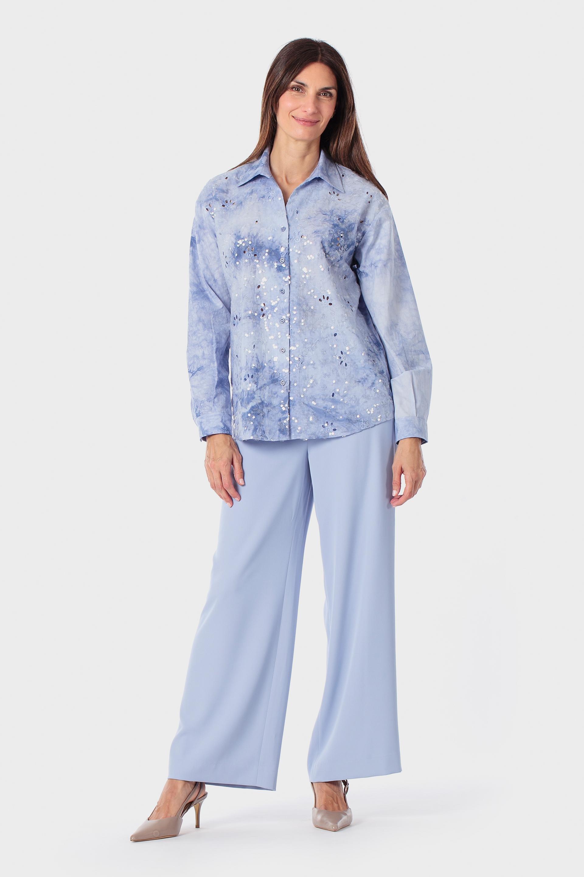 Blue Tie Die Printed Shirt, Blue, large image number 1