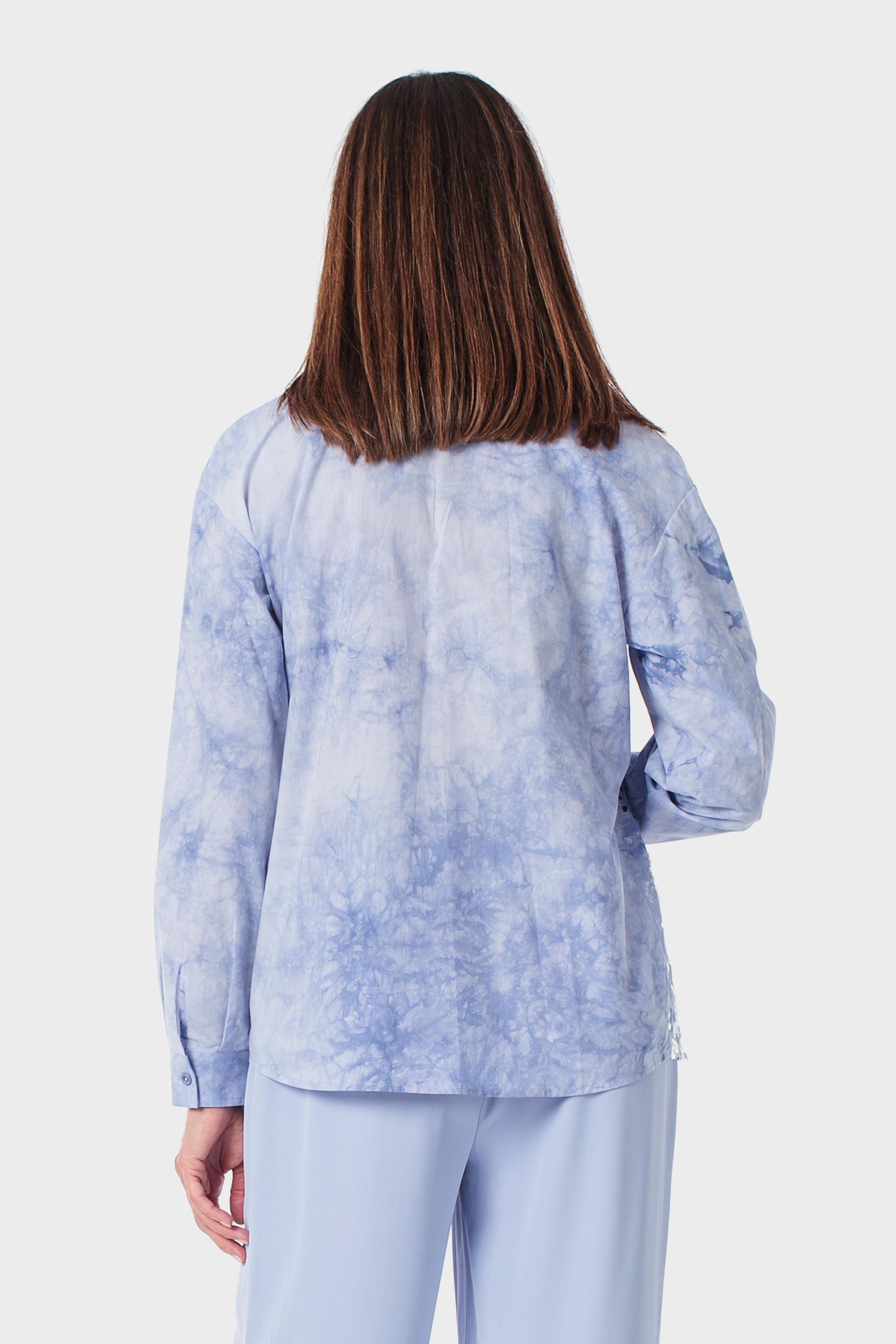 Blue Tie Die Printed Shirt, 3701_111, medium