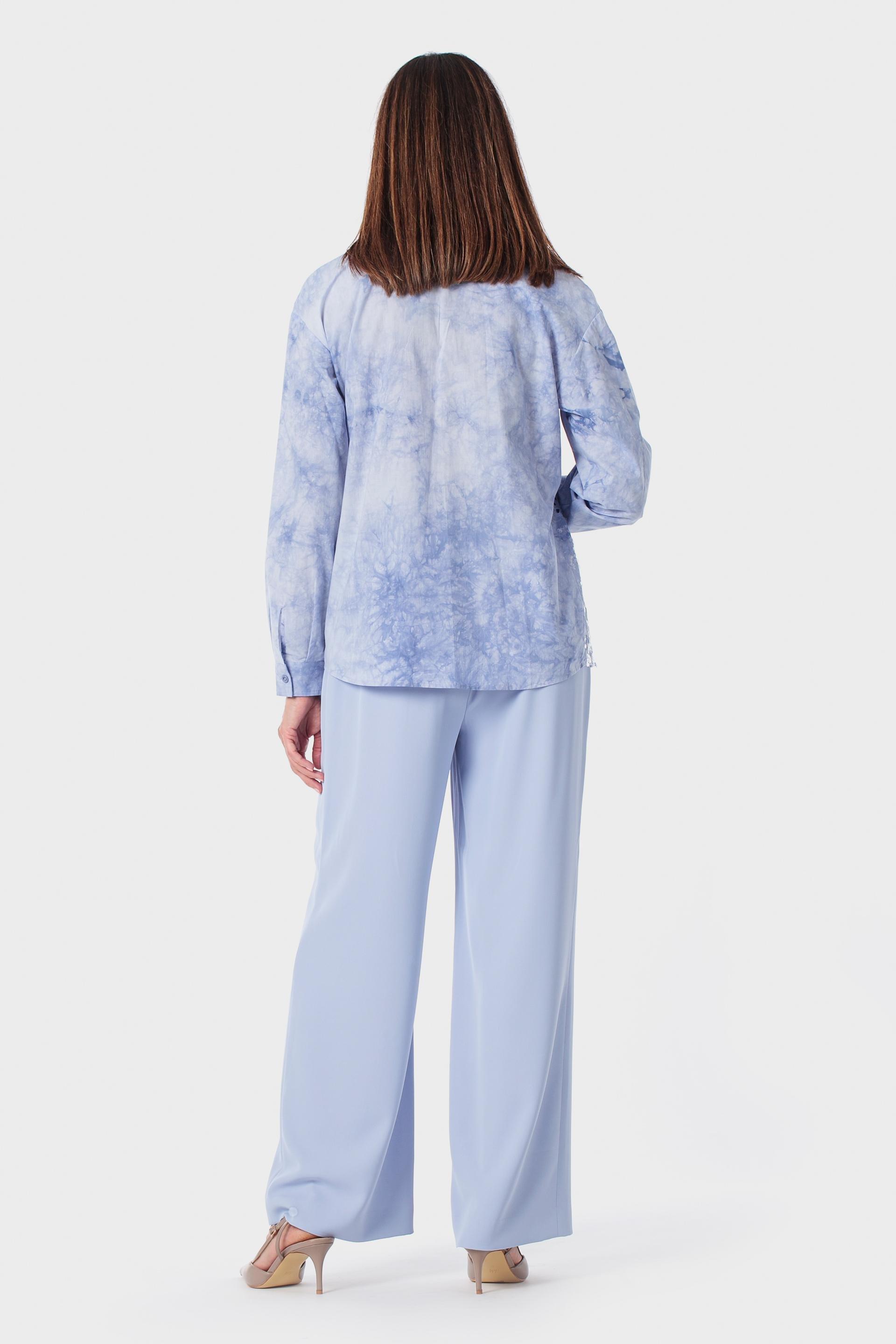 Blue Tie Die Printed Shirt, Blue, large image number 3