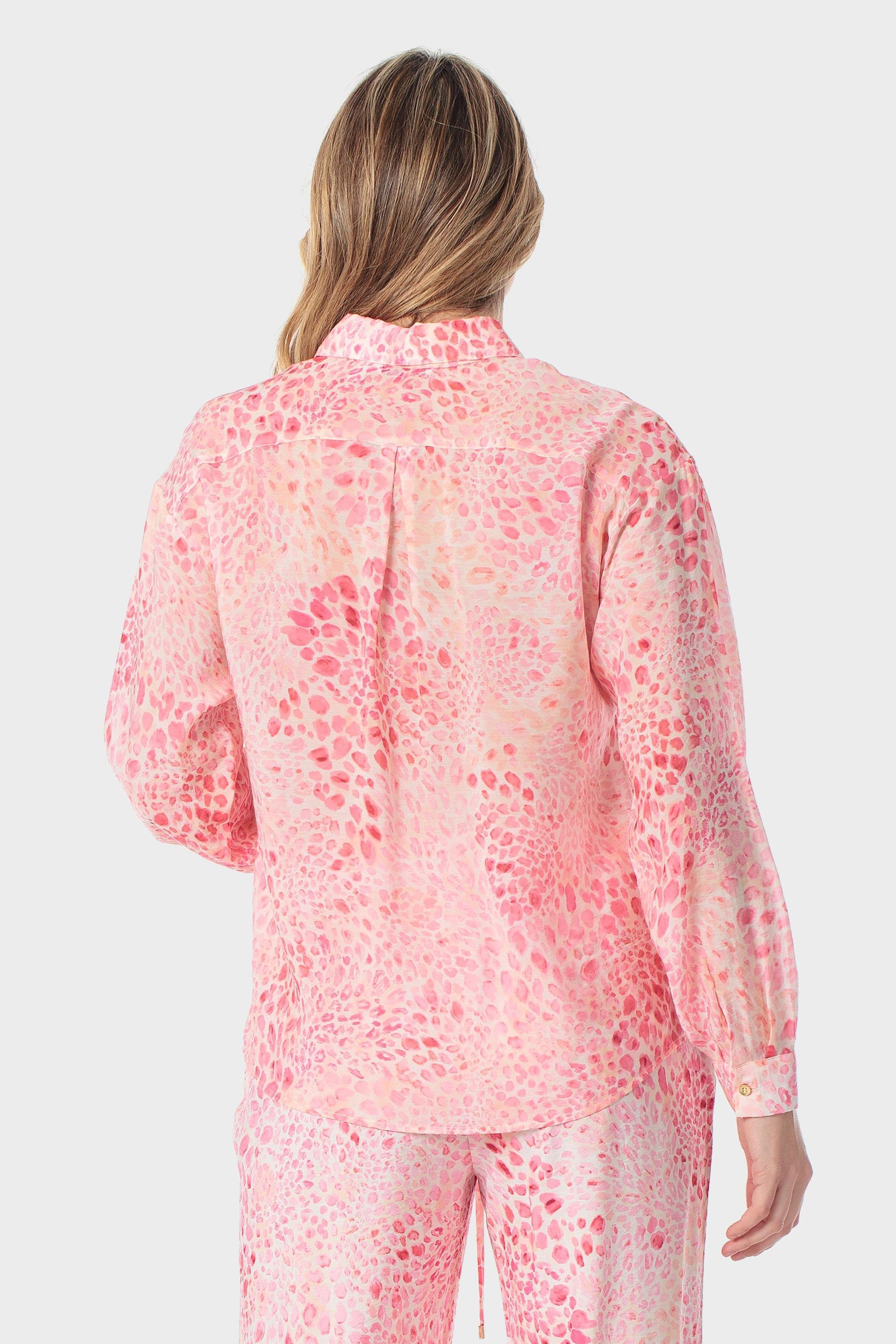 Animal Print Relaxed Shirt Pink, Pink Bubble Gum, medium
