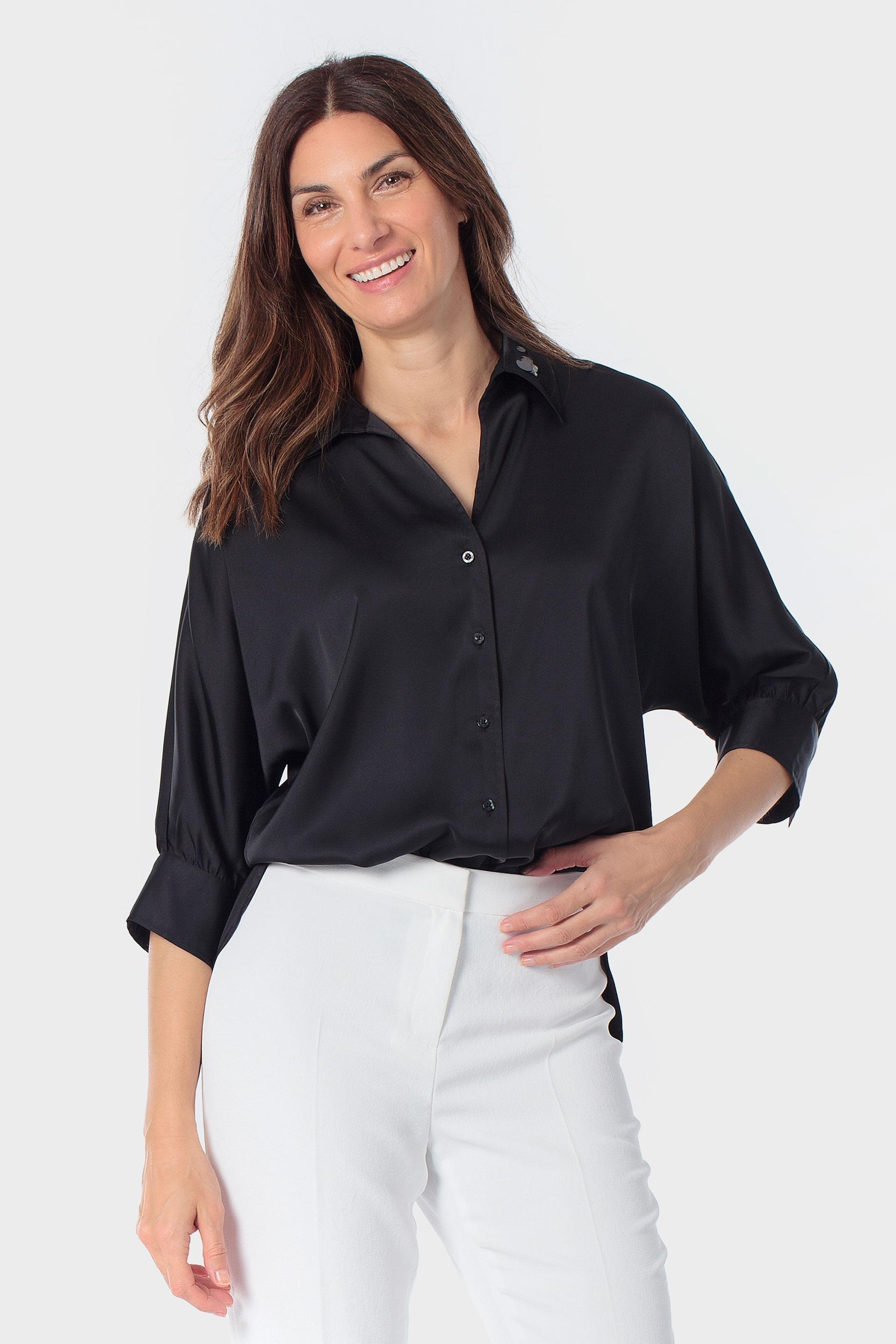 Black Casual Shirt, Black, large