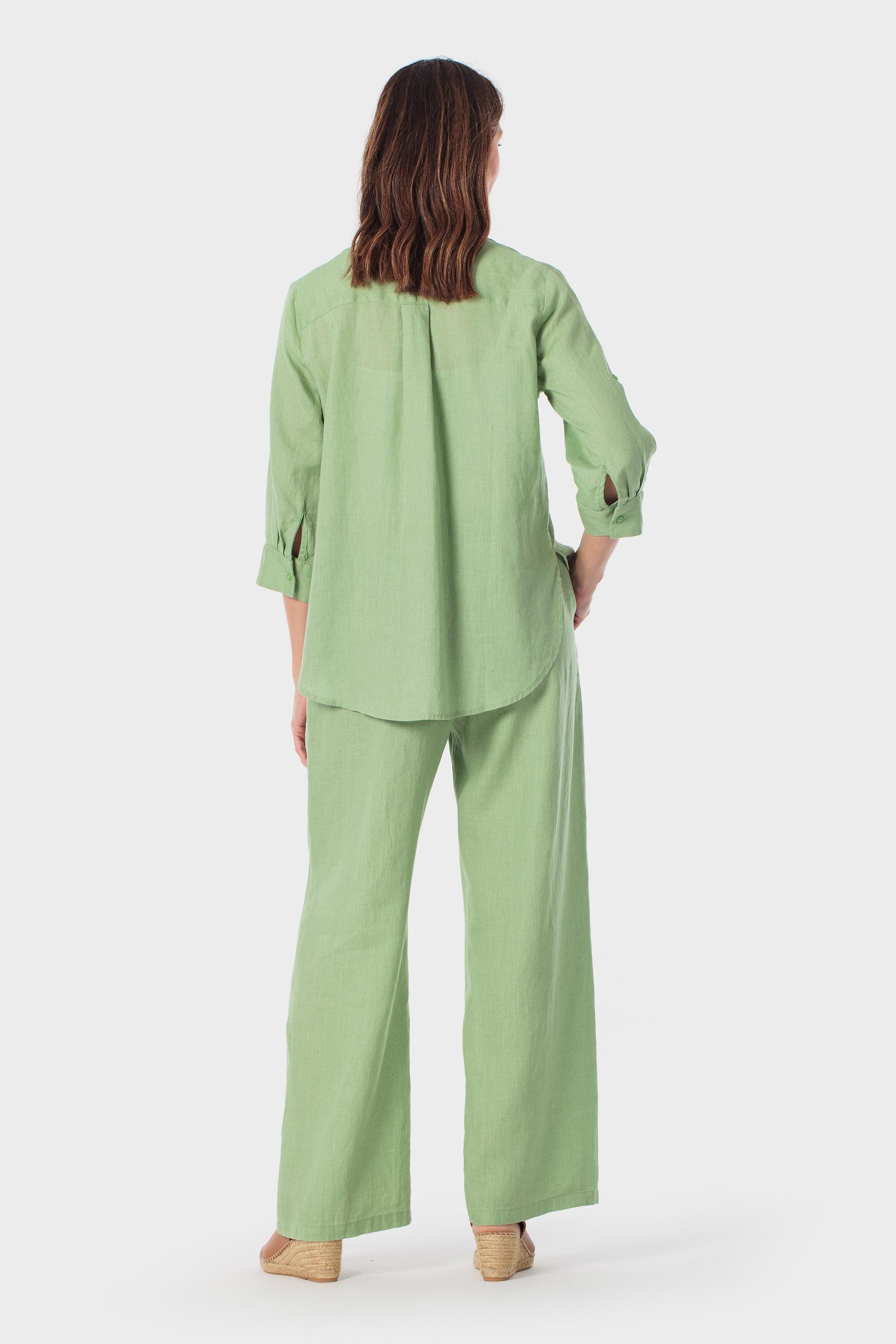Green Linen Shirt, Green Fern, large image number 3
