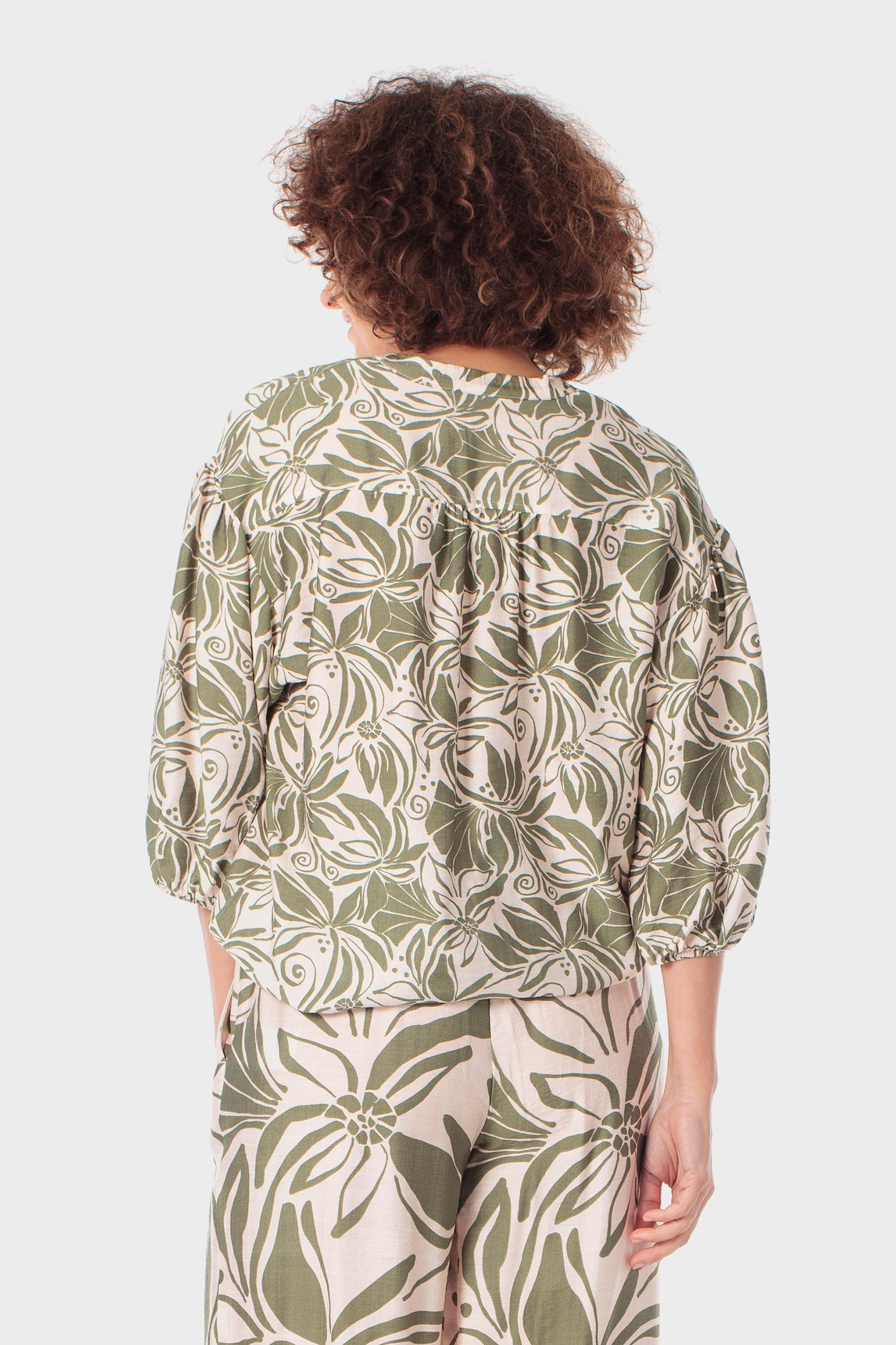 قميص أخضر بطبعة زهور, Green Khaki, large image number 2