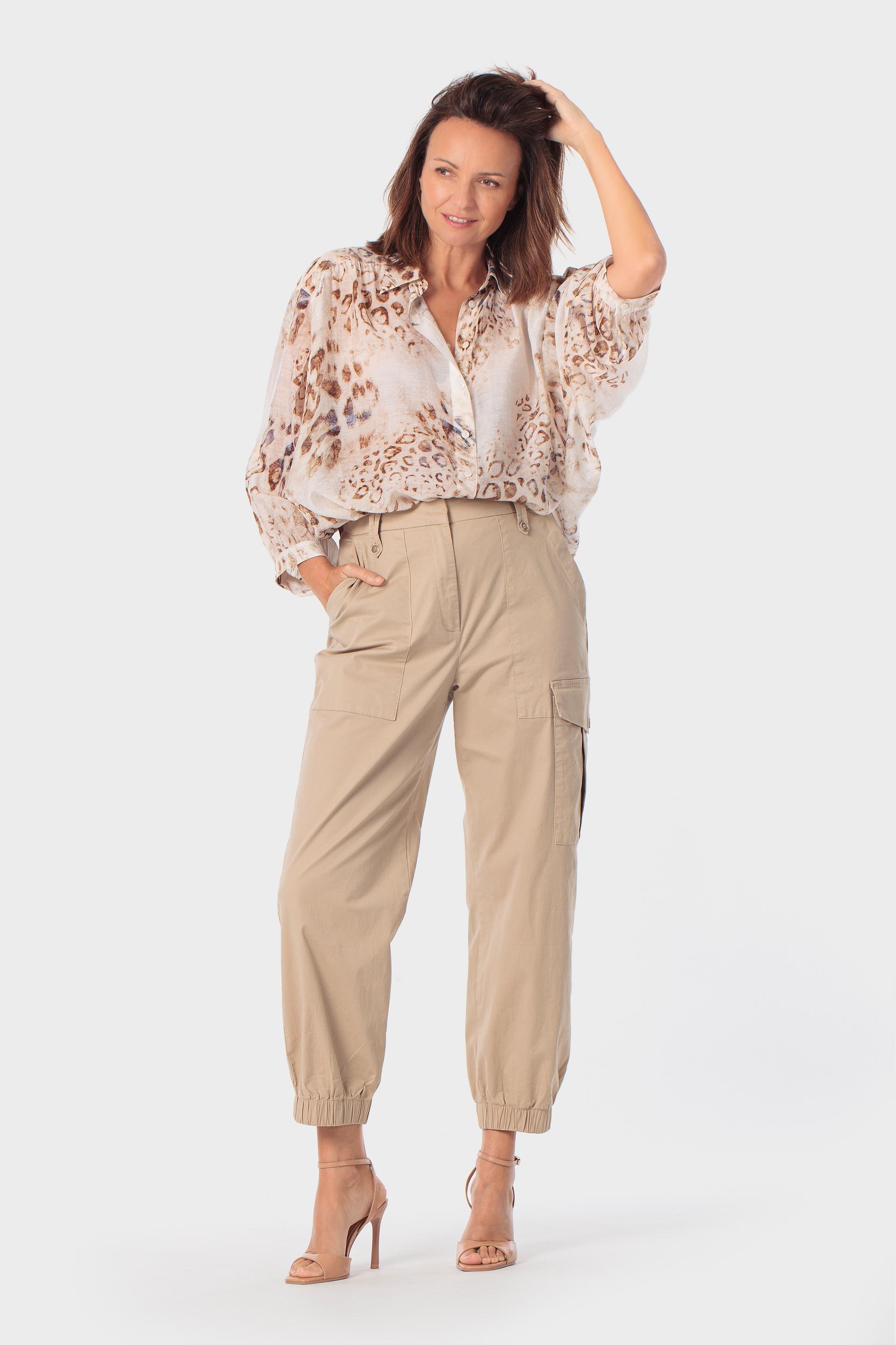 Beige Animal Print Shirt, 3701_126, medium