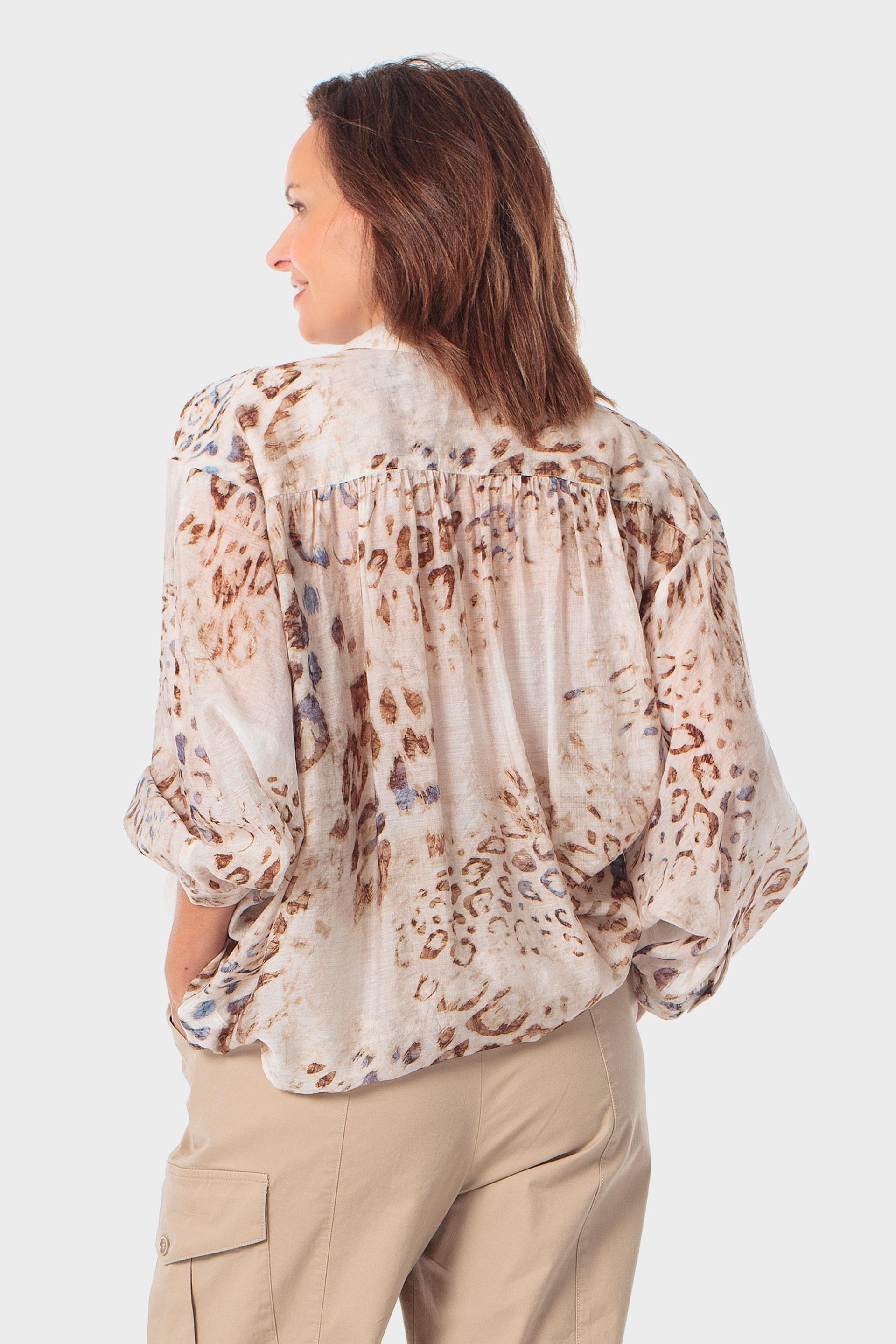Beige Animal Print Shirt, 3701_126, large image number 2