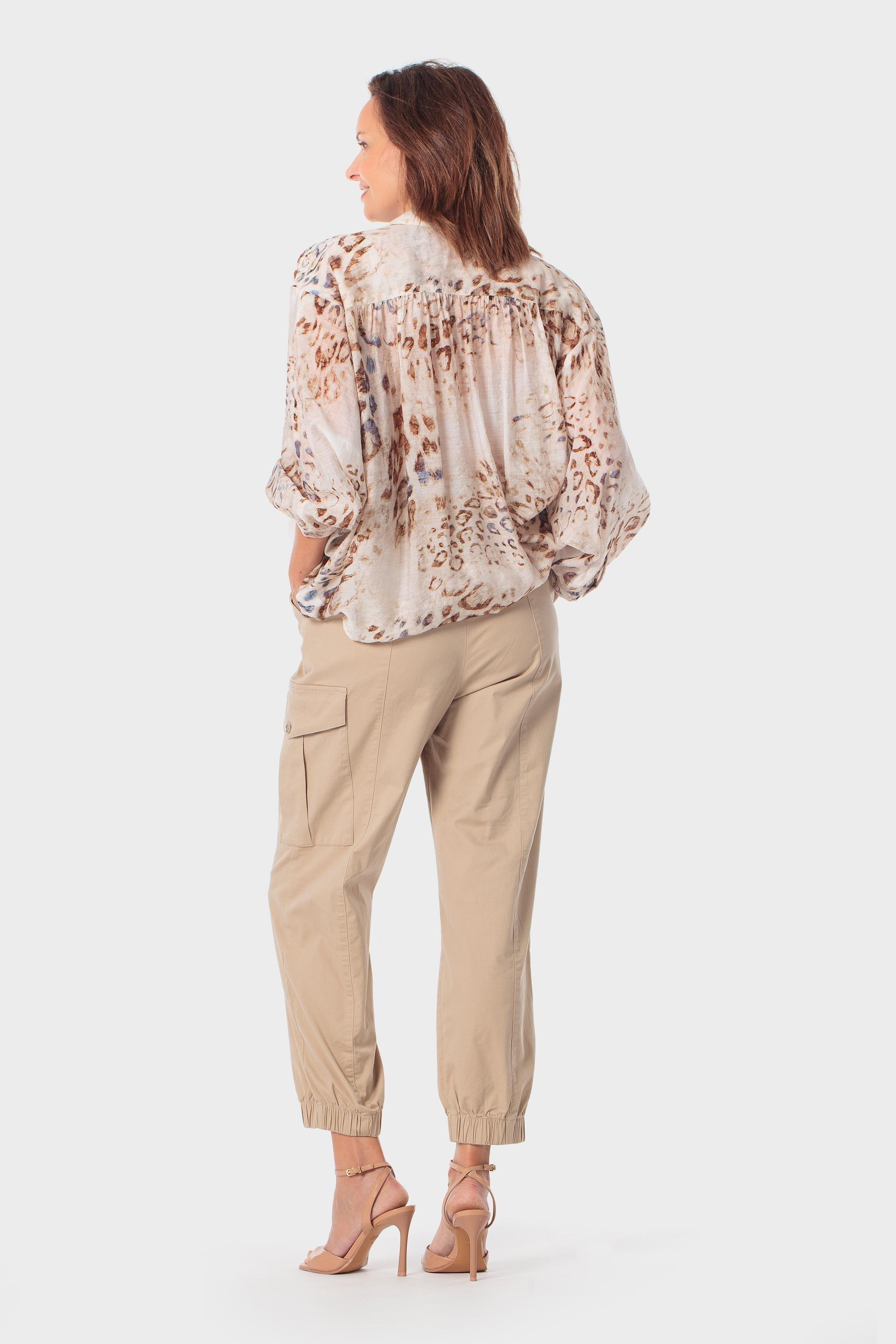 Beige Animal Print Shirt, 3701_126, large image number 3
