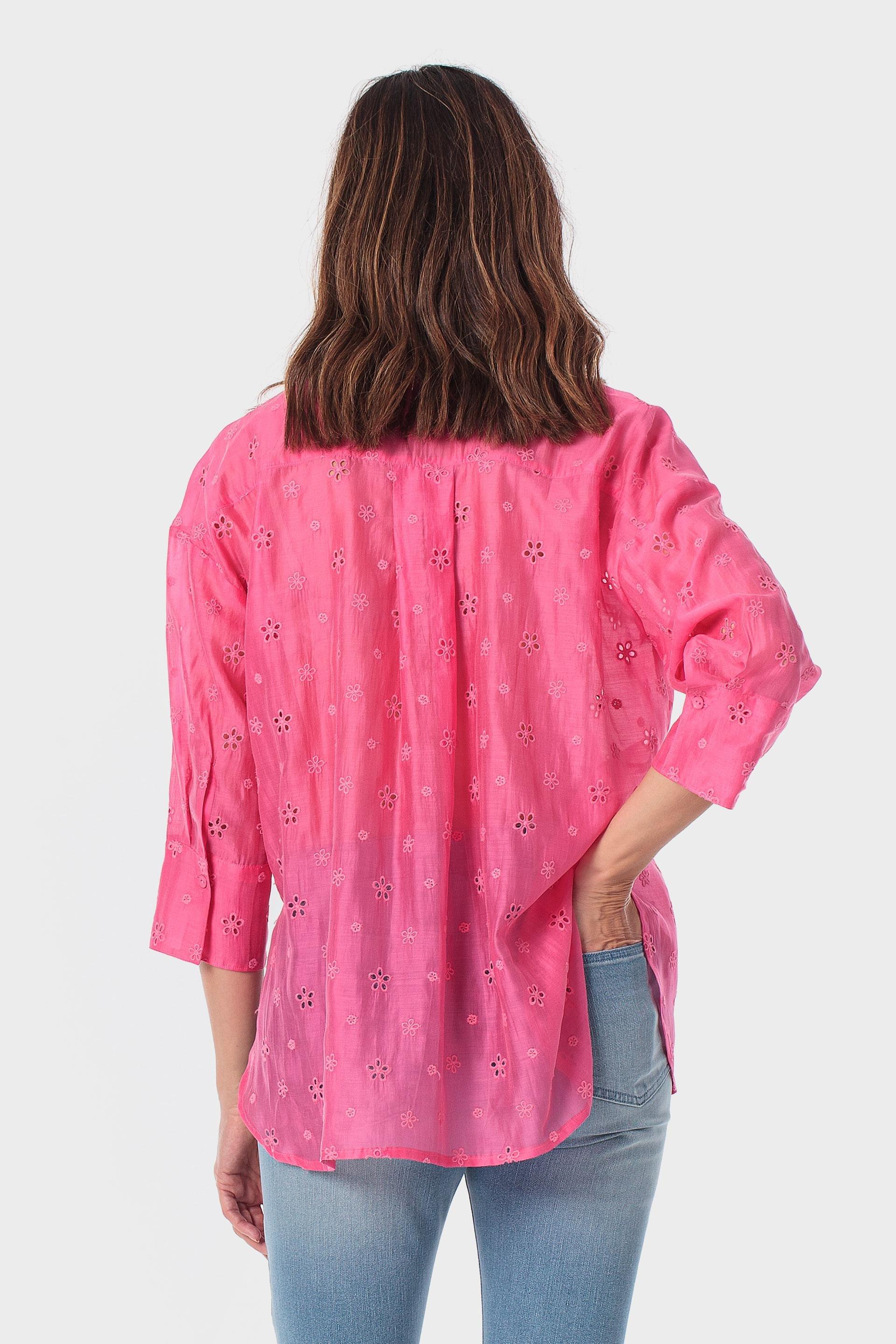 Pink Embroidered Shirt, Fuchsia, large image number 2