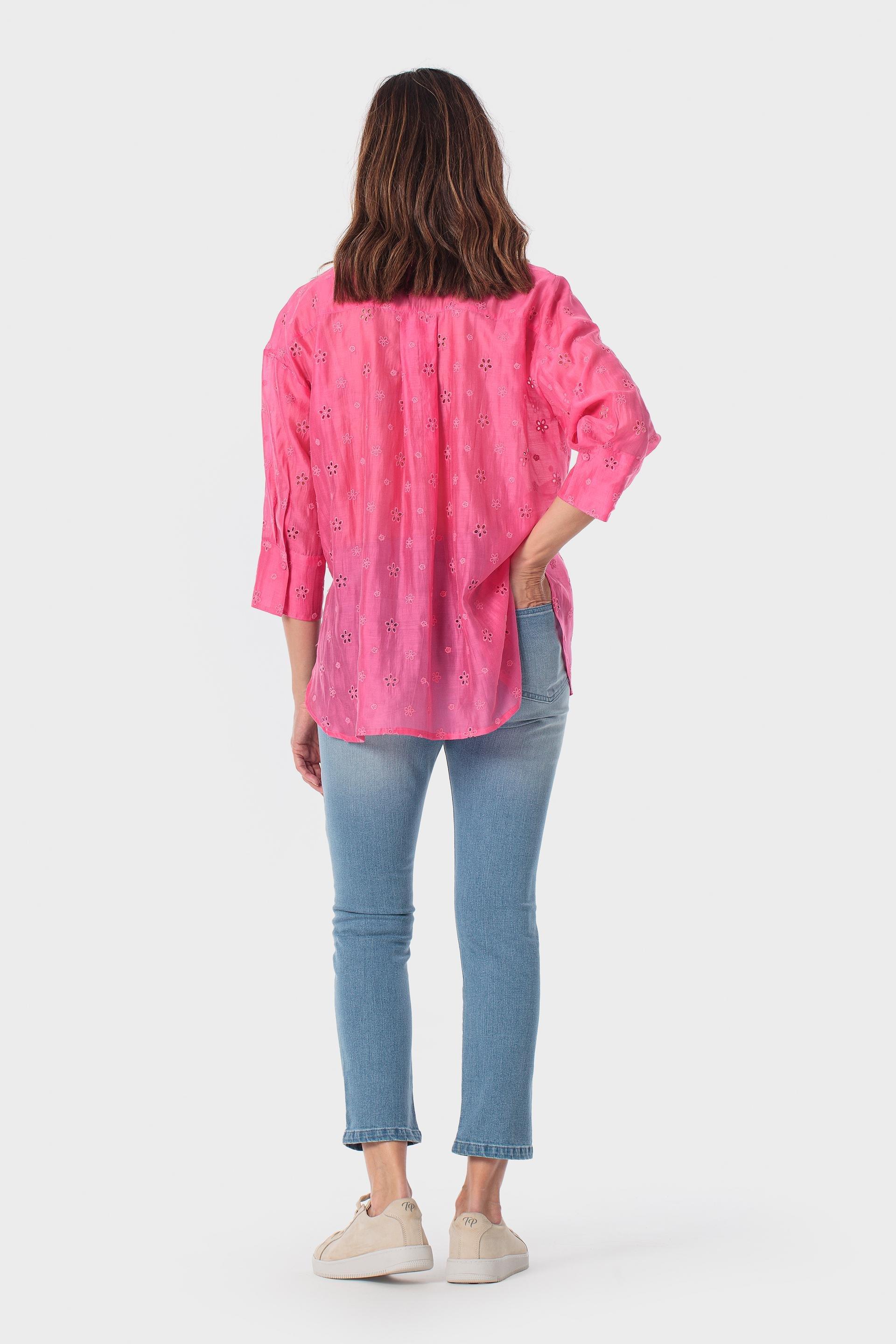 Pink Embroidered Shirt, Fuchsia, large image number 3