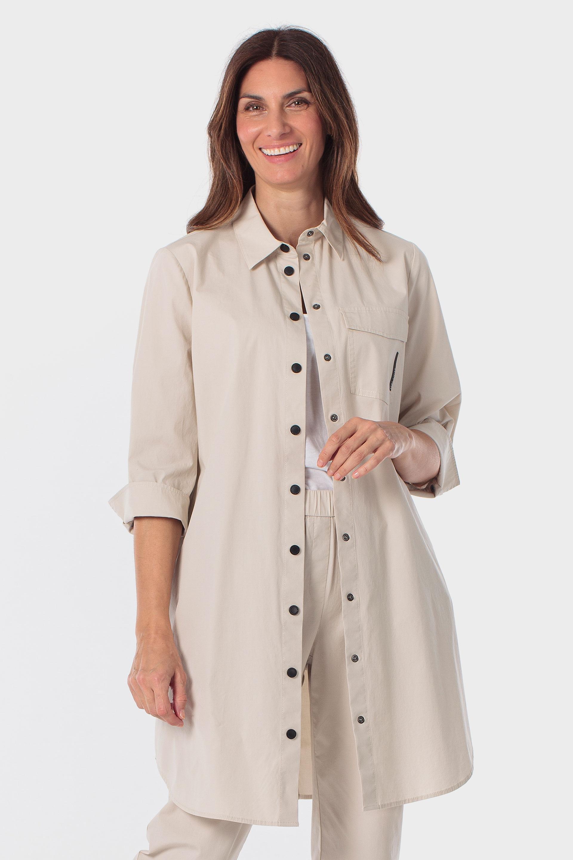 Beige Long Shirt, Beige Bone, large image number 0