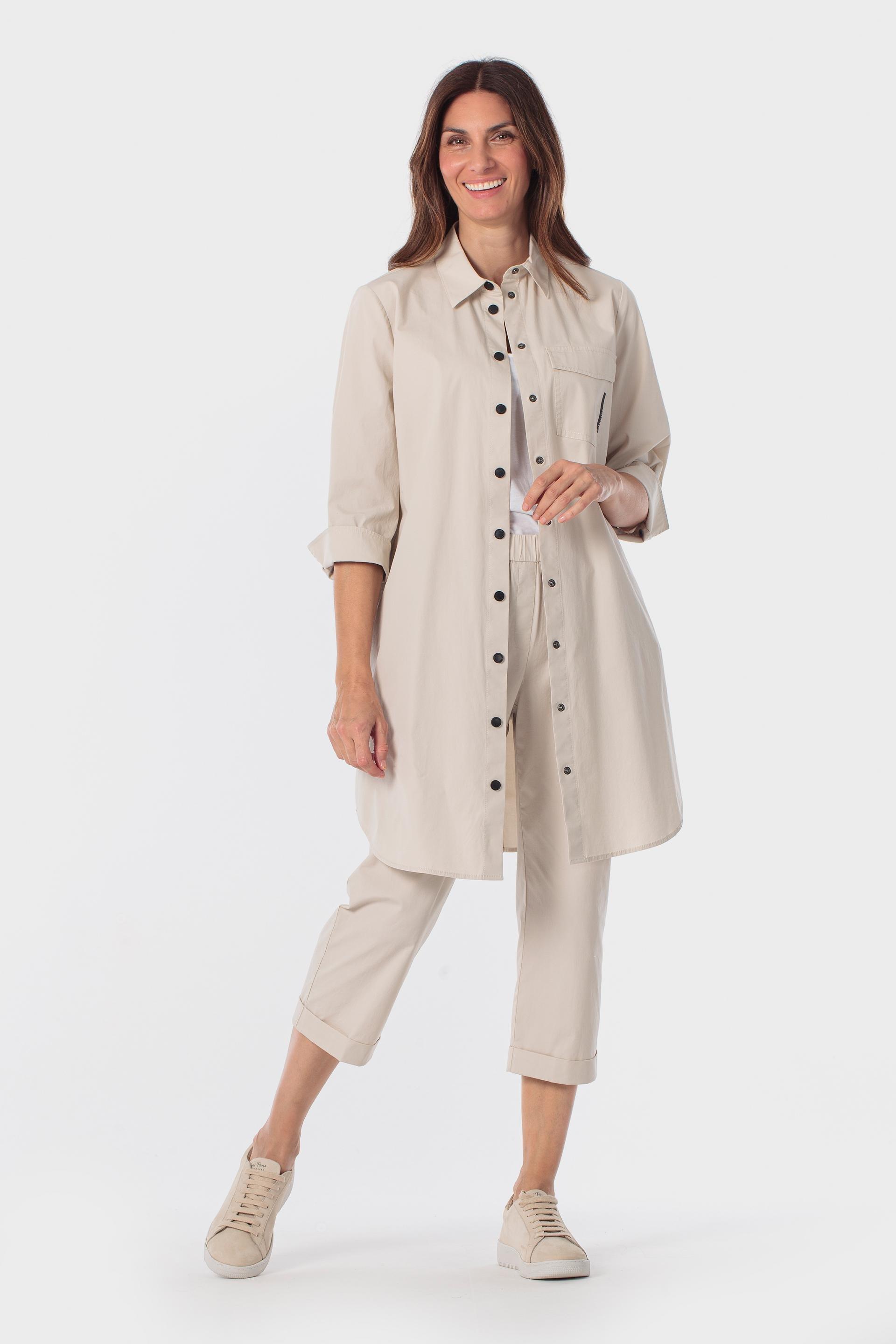 Beige Long Shirt, Beige Bone, large image number 2