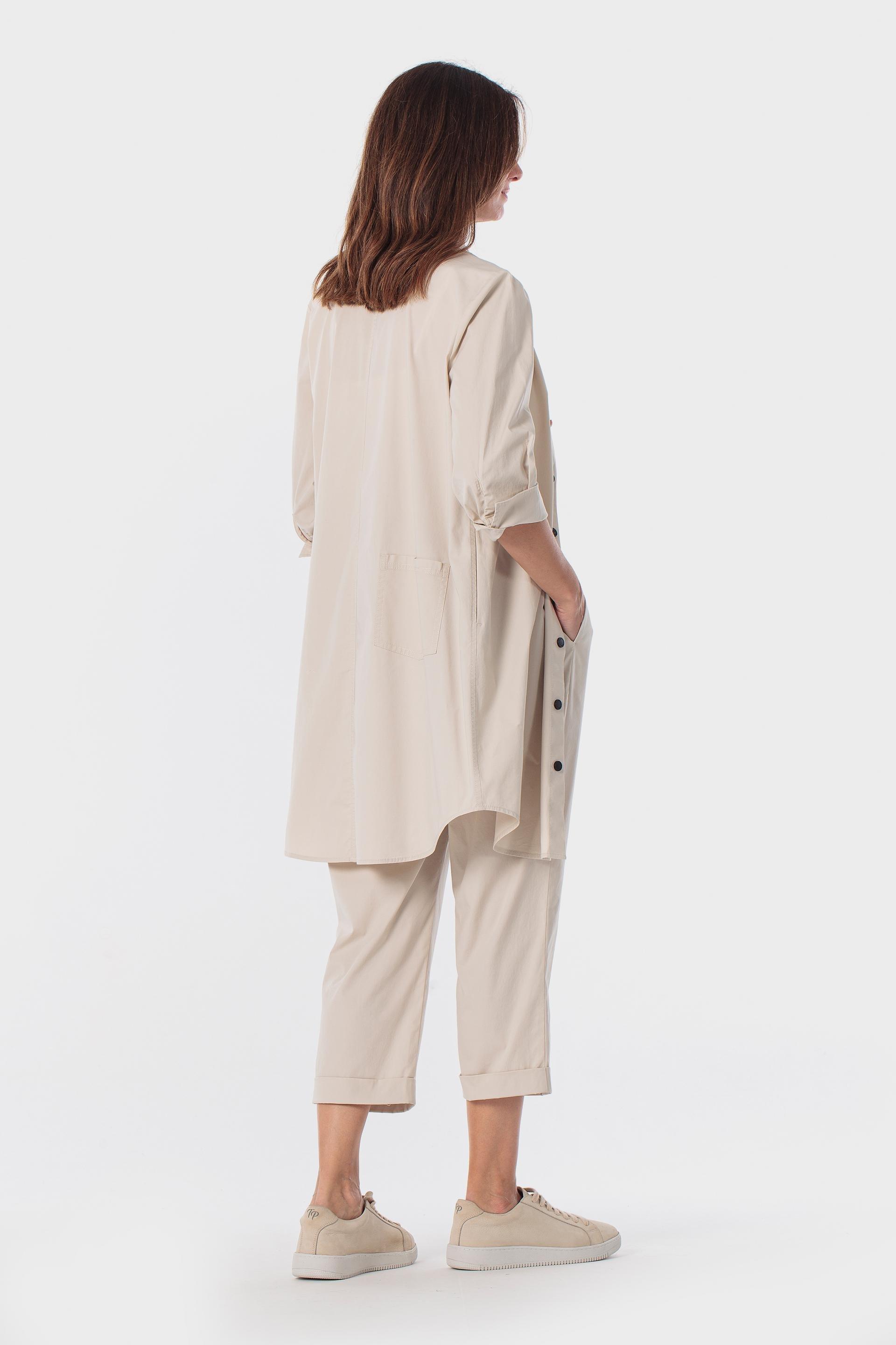 Beige Long Shirt, Beige Bone, large image number 4