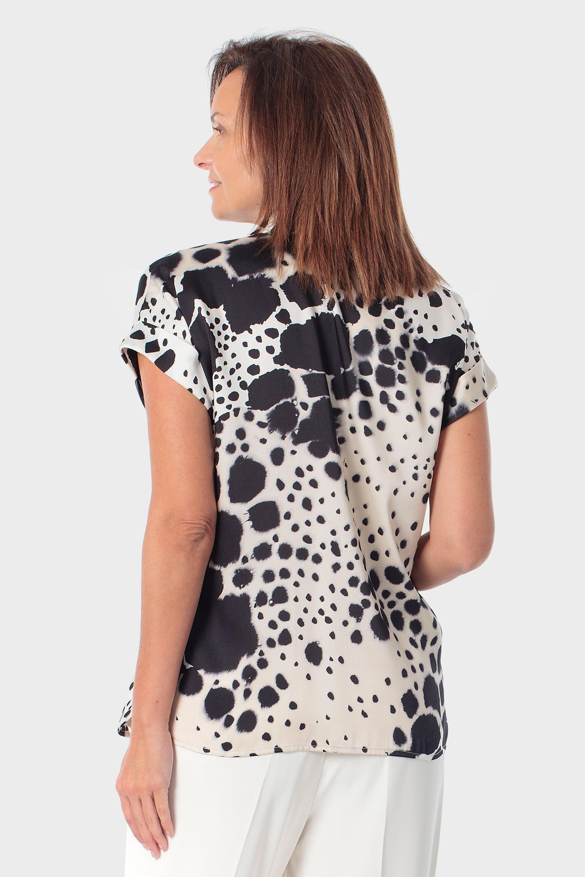 Black Animal Print Shirt, Black, medium