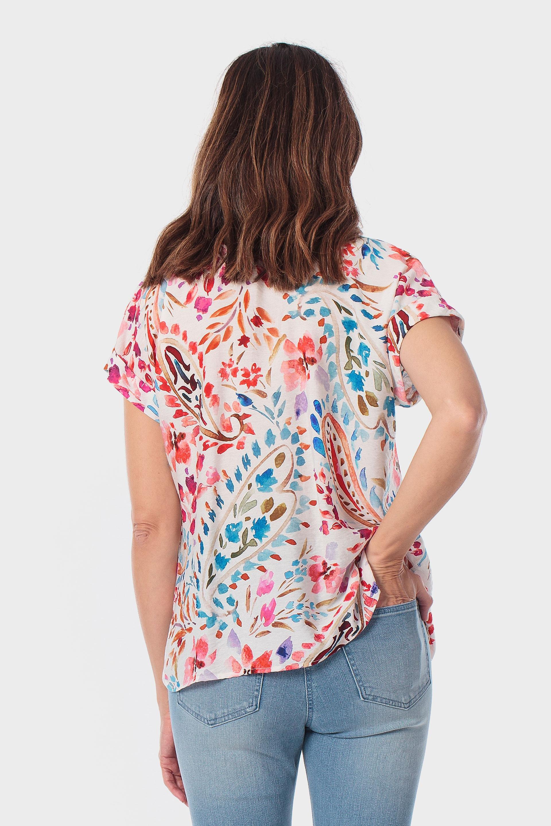 Pink Cashmere Print Shirt, Fuchsia, large image number 2