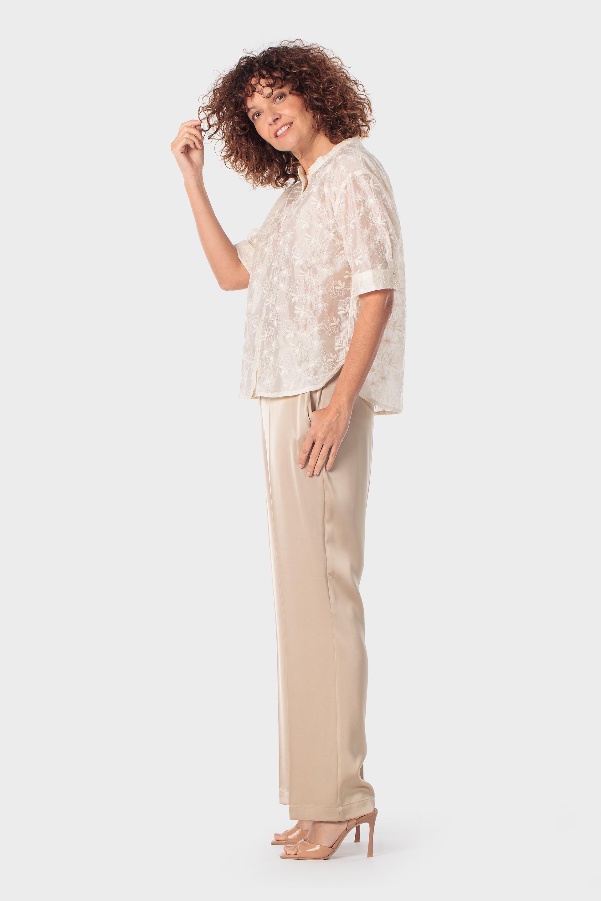 Cream Embroidered Shirt, 3701_126, medium